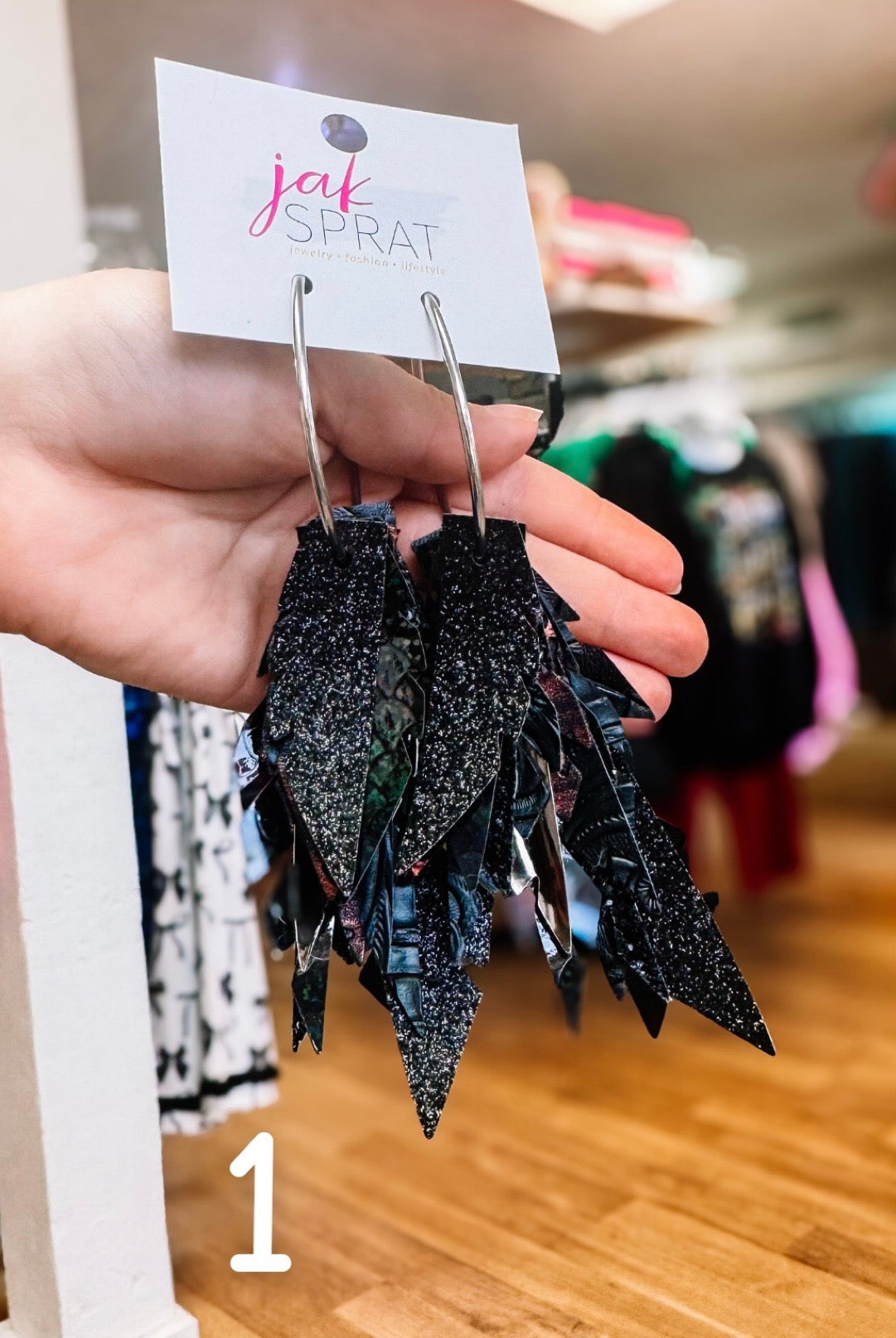 Jak Sprat Black & Bold Collection: Fabulous Feather Dangles-Earrings-Dear Me Southern Boutique, located in DeRidder, Louisiana