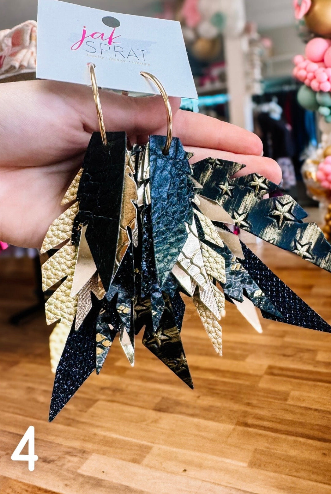 Jak Sprat Black & Bold Collection: Fabulous Feather Dangles-Earrings-Dear Me Southern Boutique, located in DeRidder, Louisiana