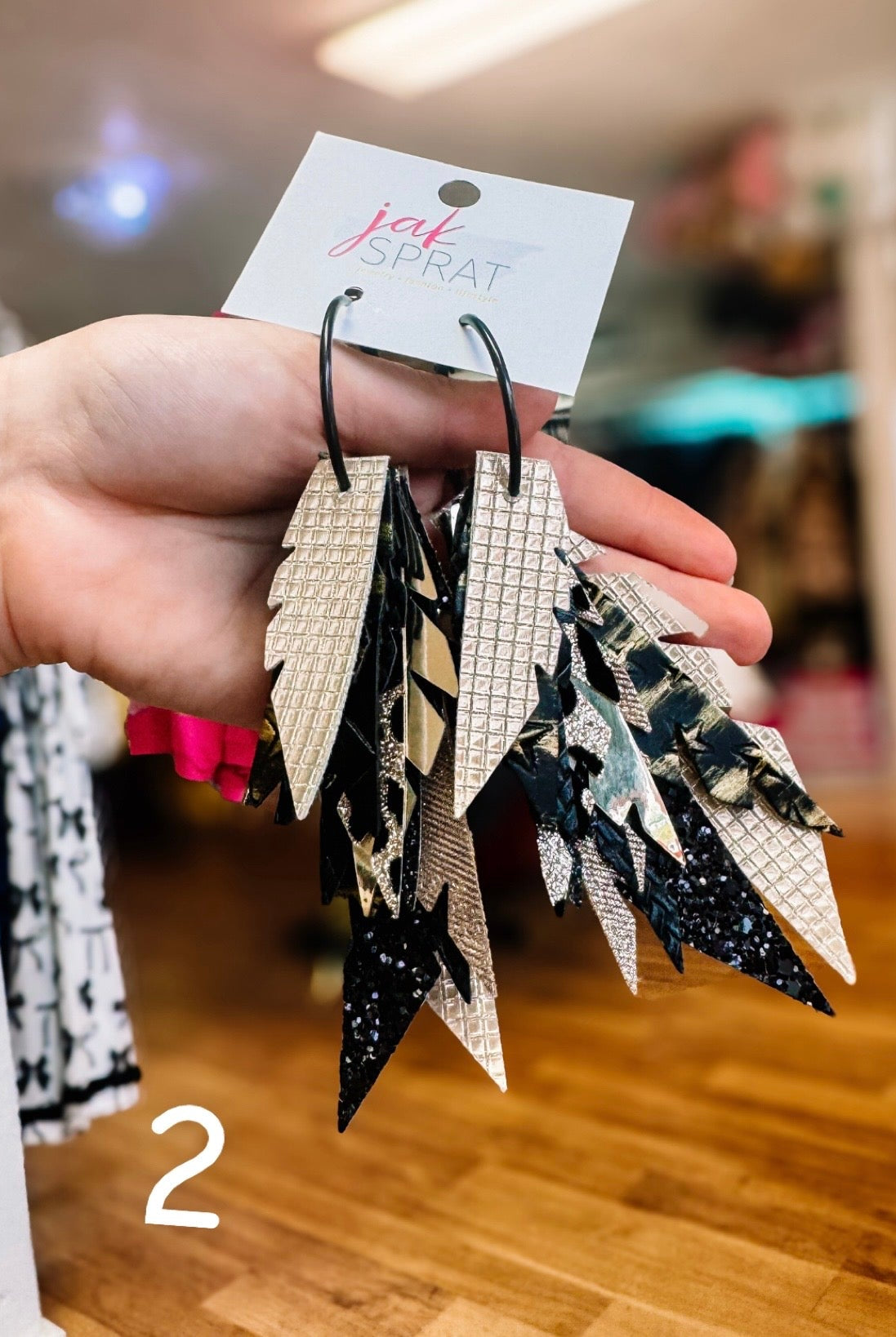 Jak Sprat Black & Bold Collection: Fabulous Feather Dangles-Jewelry - Earrings-Dear Me Southern Boutique, located in DeRidder, Louisiana
