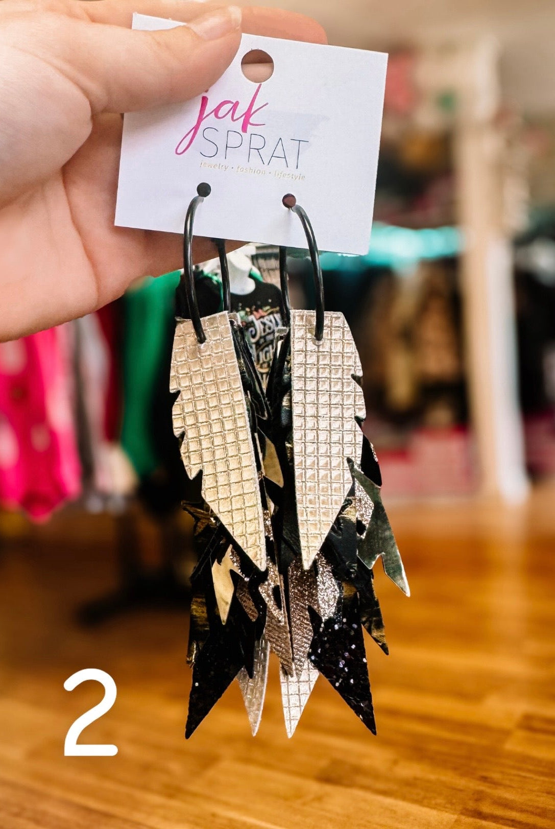 Jak Sprat Black & Bold Collection: Fabulous Feather Dangles-Jewelry - Earrings-Dear Me Southern Boutique, located in DeRidder, Louisiana