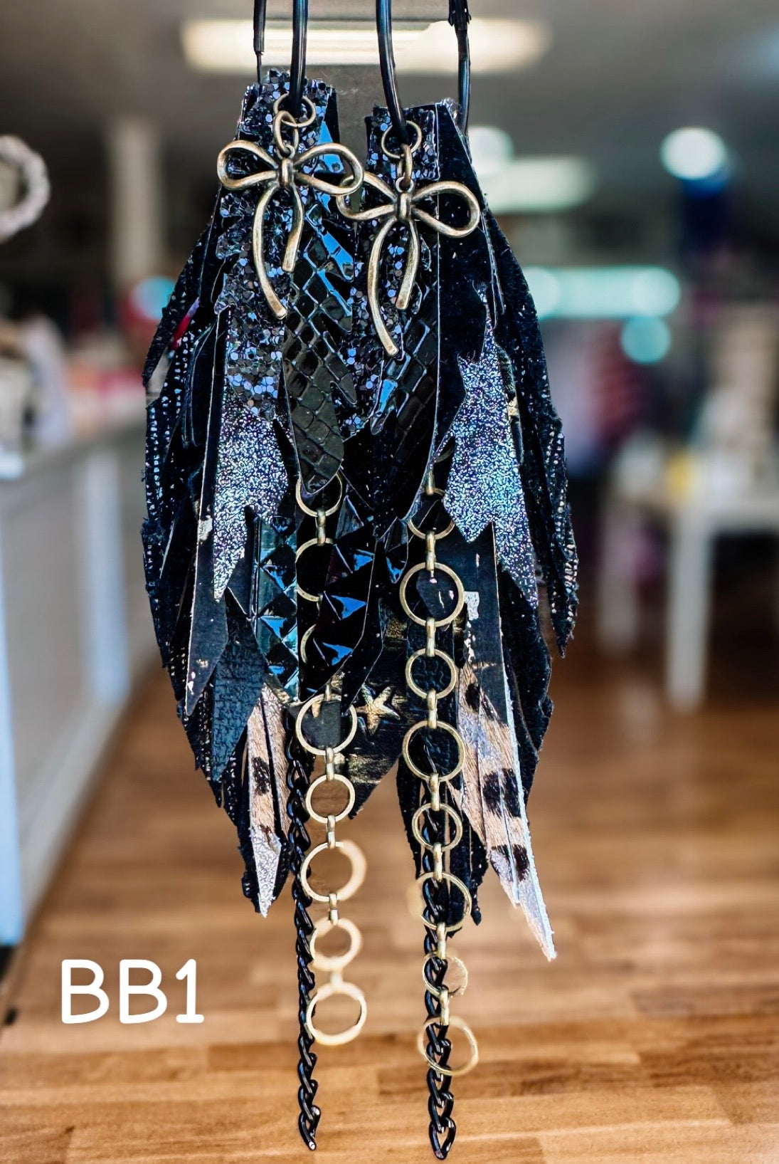 Jak Sprat Black & Bold Collection: Medium Mic Drop Dangles-Earrings-Dear Me Southern Boutique, located in DeRidder, Louisiana