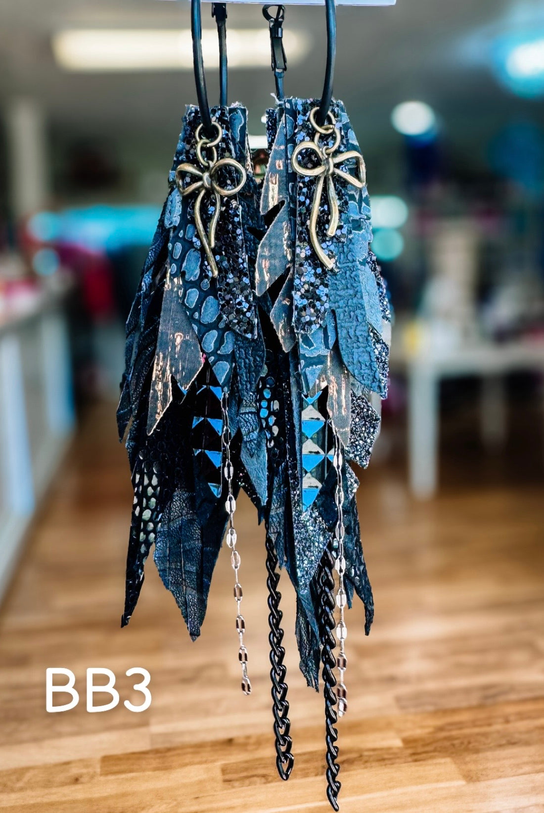 Jak Sprat Black & Bold Collection: Medium Mic Drop Dangles-Earrings-Dear Me Southern Boutique, located in DeRidder, Louisiana
