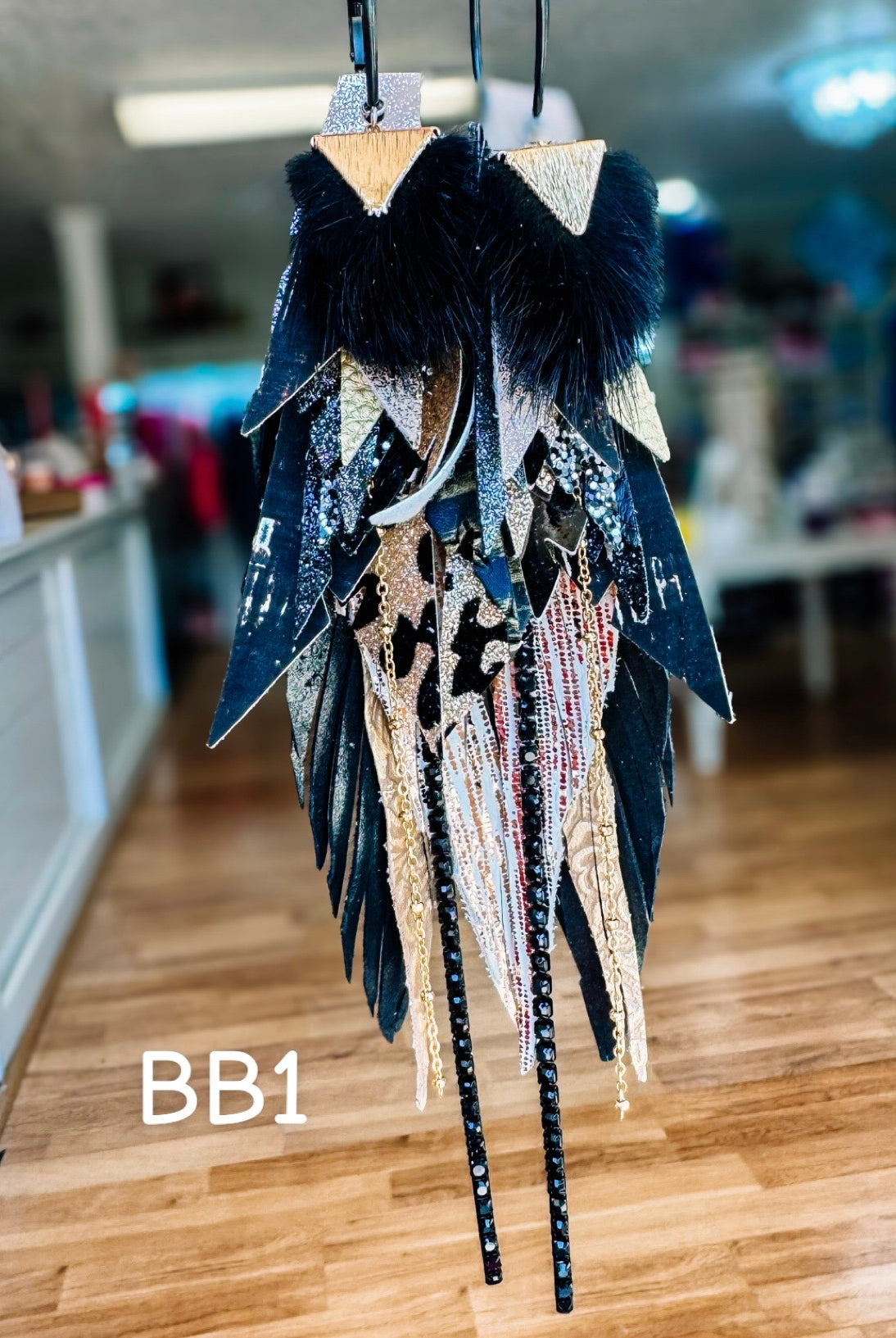 Jak Sprat Black & Bold Collection: Mega Mic Drop Dangles-Earrings-Dear Me Southern Boutique, located in DeRidder, Louisiana