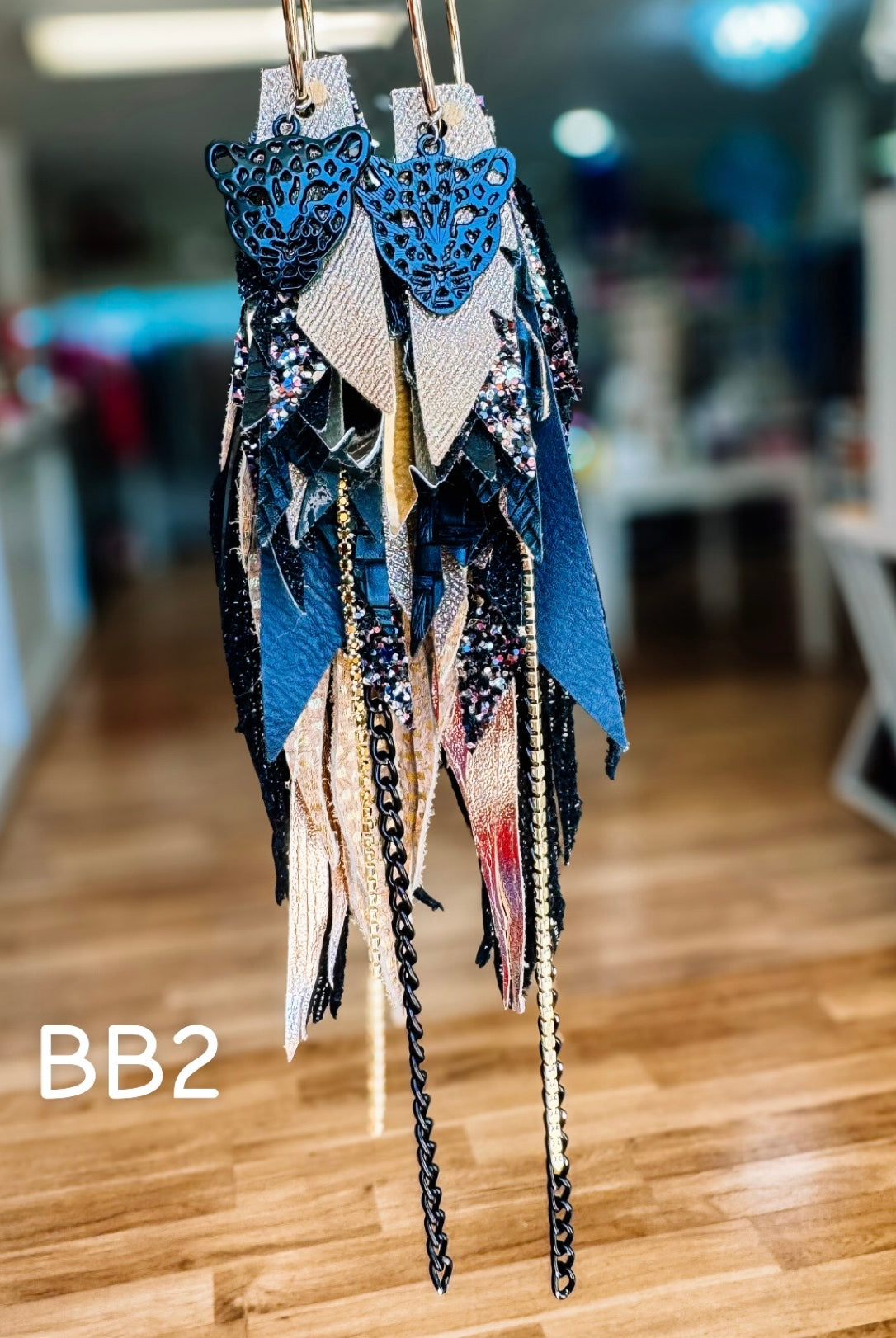 Jak Sprat Black & Bold Collection: Mega Mic Drop Dangles-Earrings-Dear Me Southern Boutique, located in DeRidder, Louisiana