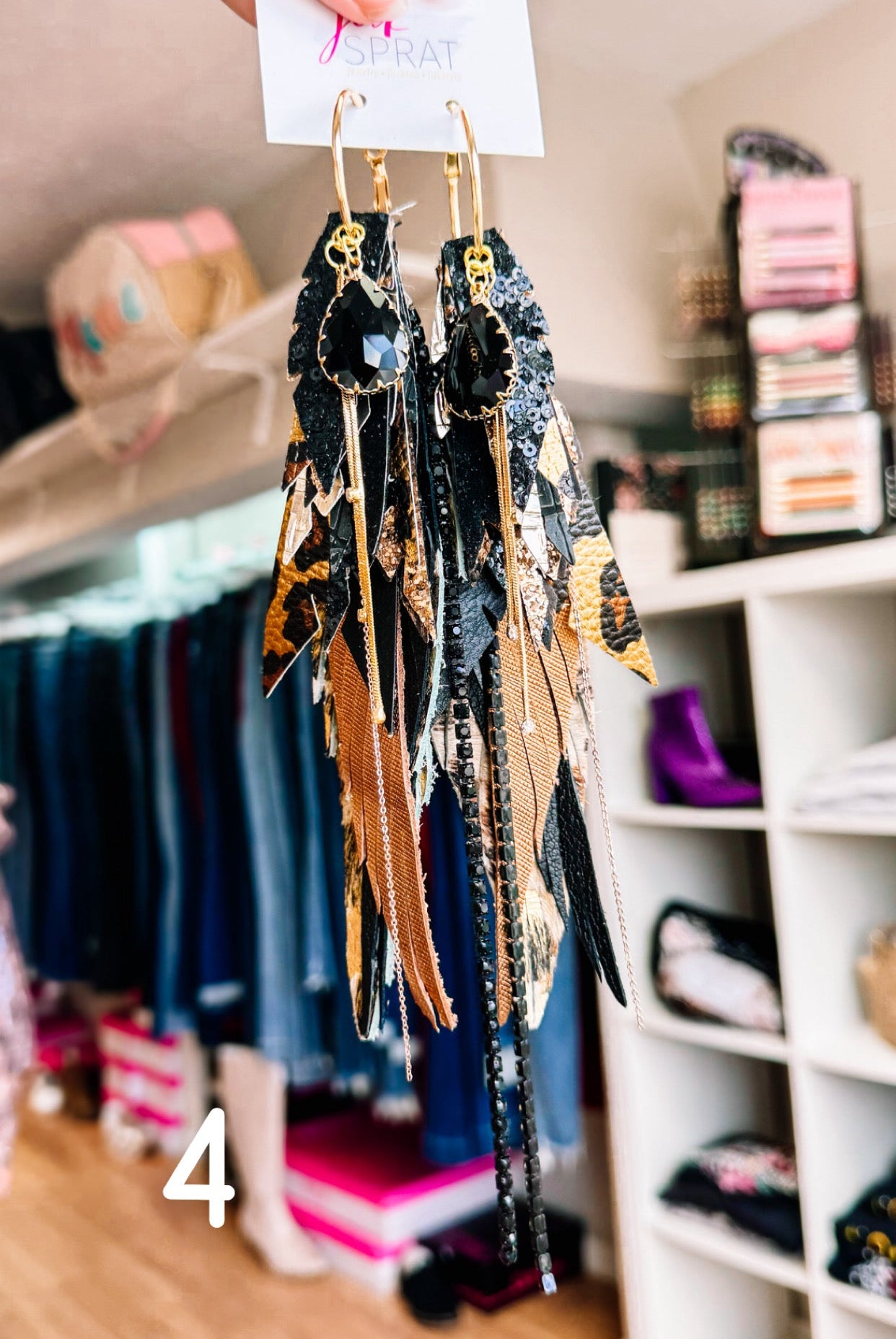 Jak Sprat Black & Bold Collection: Mega Mic Drop Dangles-Earrings-Dear Me Southern Boutique, located in DeRidder, Louisiana