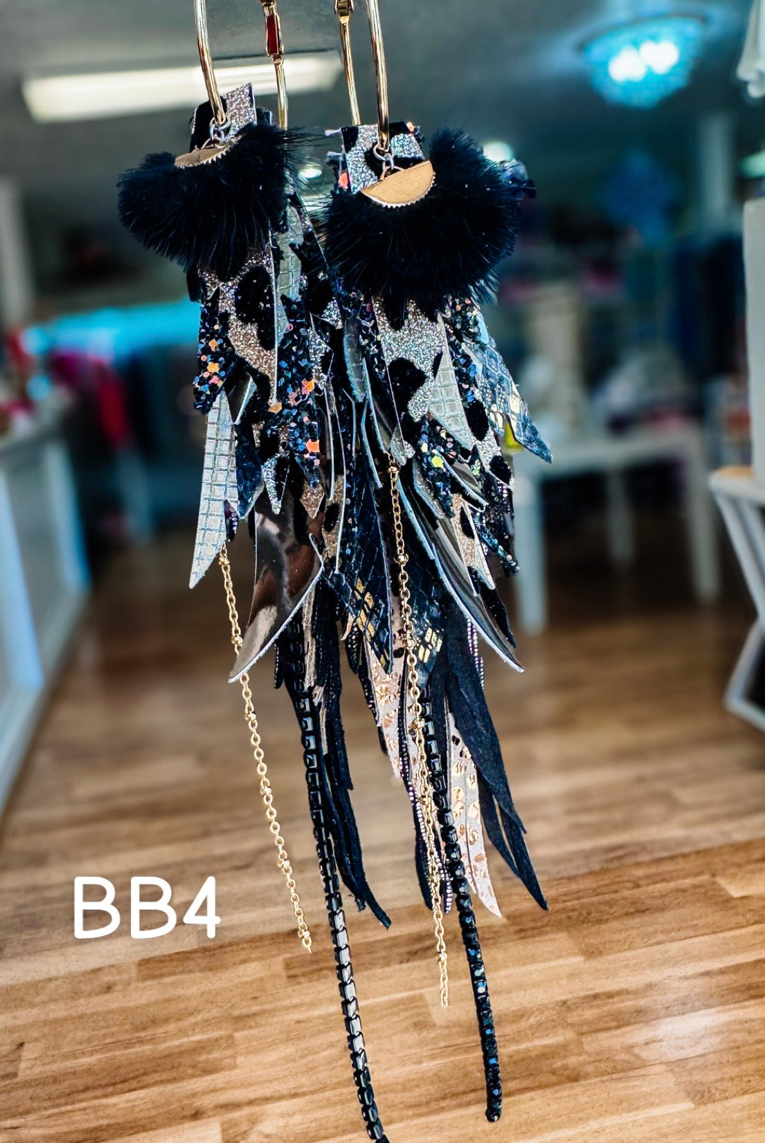 Jak Sprat Black & Bold Collection: Mega Mic Drop Dangles-Earrings-Dear Me Southern Boutique, located in DeRidder, Louisiana