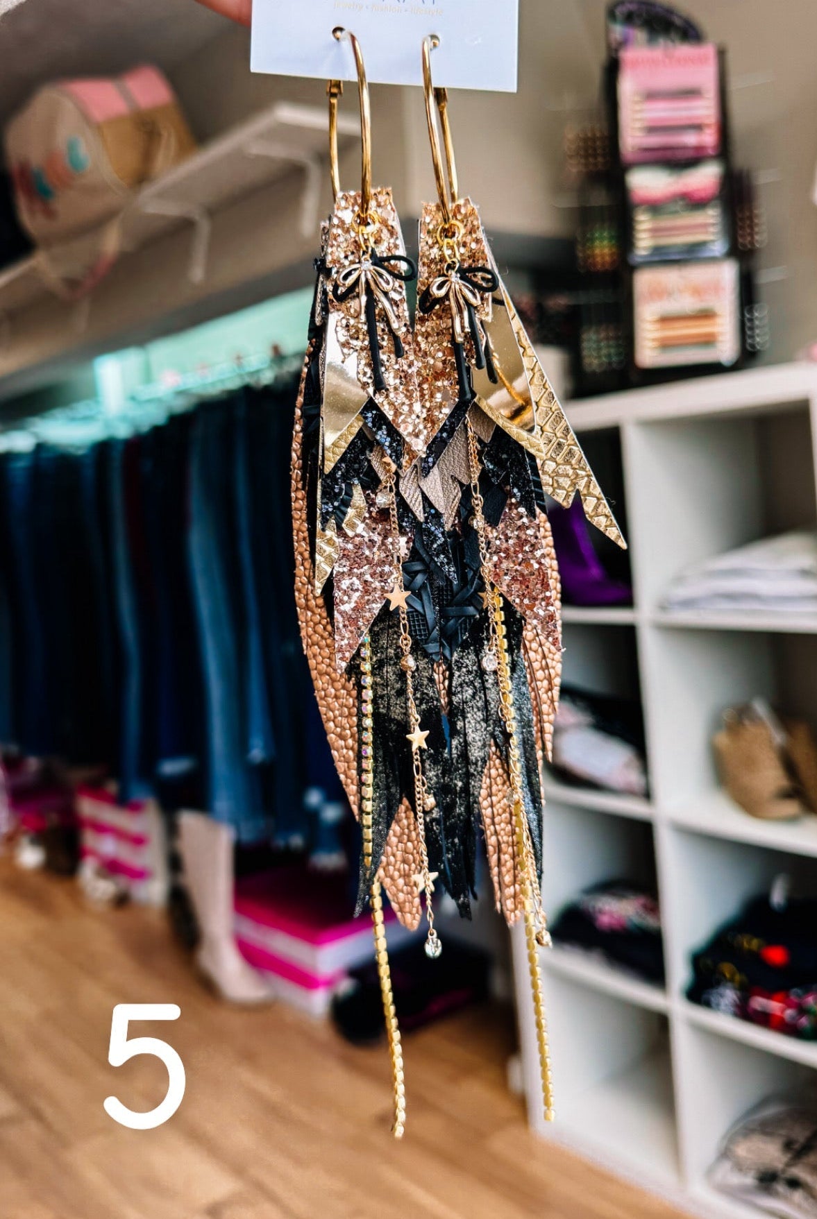 Jak Sprat Black & Bold Collection: Mega Mic Drop Dangles-Earrings-Dear Me Southern Boutique, located in DeRidder, Louisiana