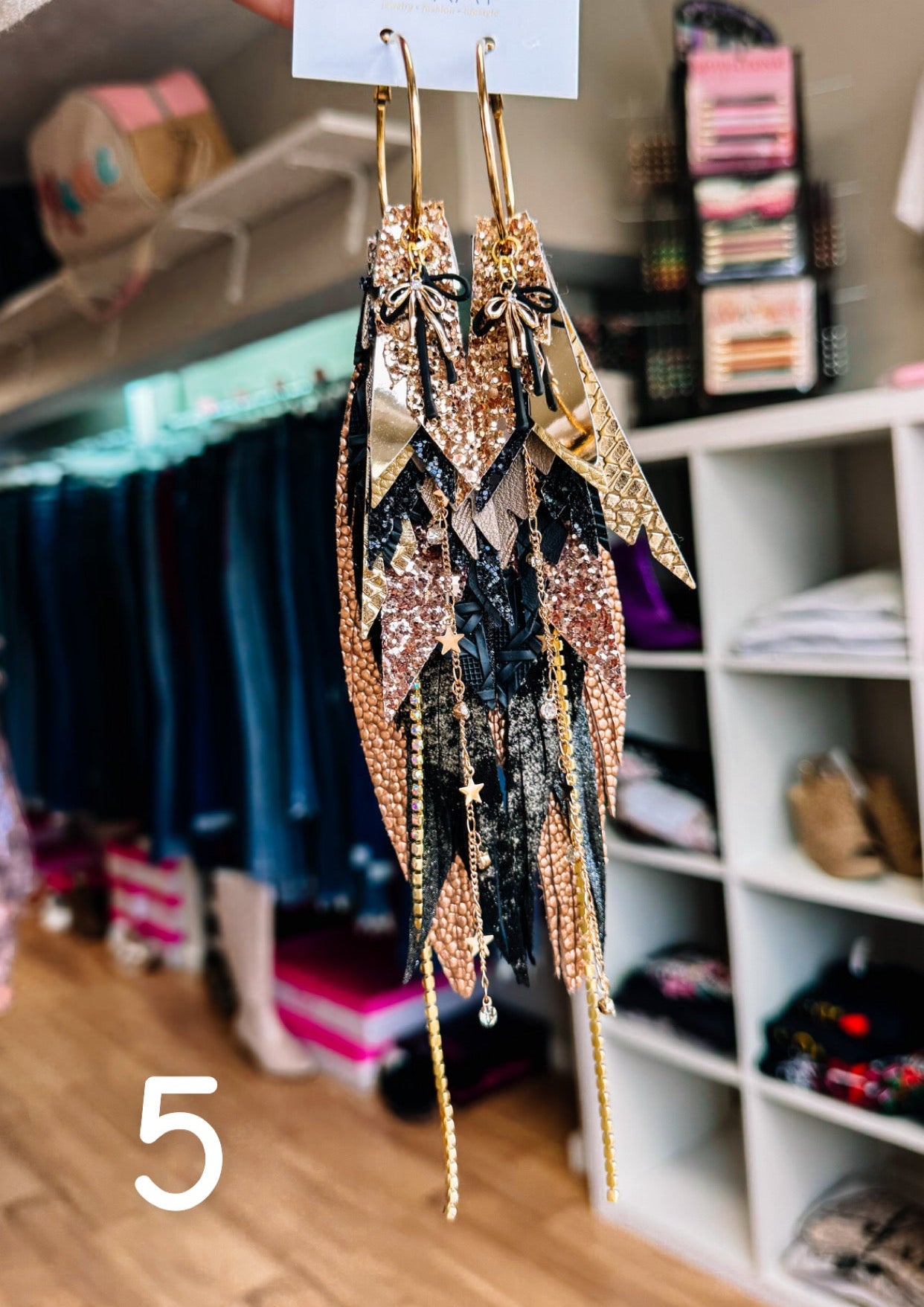 Jak Sprat Black & Bold Collection: Mega Mic Drop Dangles-Earrings-Dear Me Southern Boutique, located in DeRidder, Louisiana