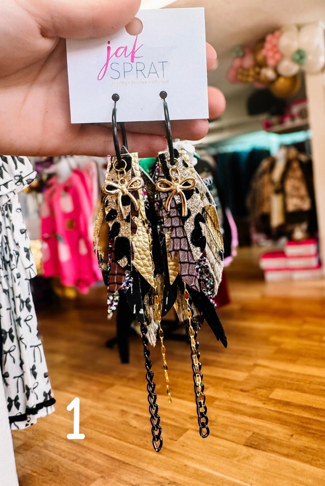 Jak Sprat Black & Bold Collection: Mini Mic Drop Dangles-Earrings-Dear Me Southern Boutique, located in DeRidder, Louisiana