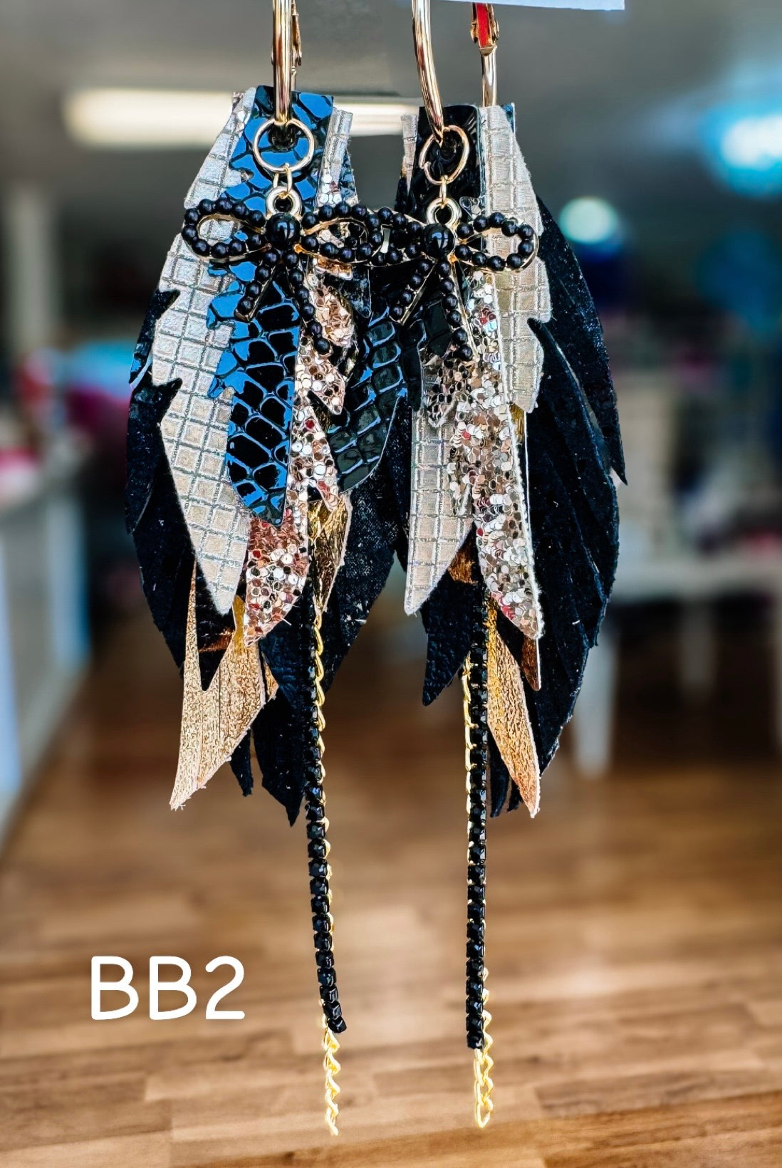 Jak Sprat Black & Bold Collection: Mini Mic Drop Dangles-Earrings-Dear Me Southern Boutique, located in DeRidder, Louisiana