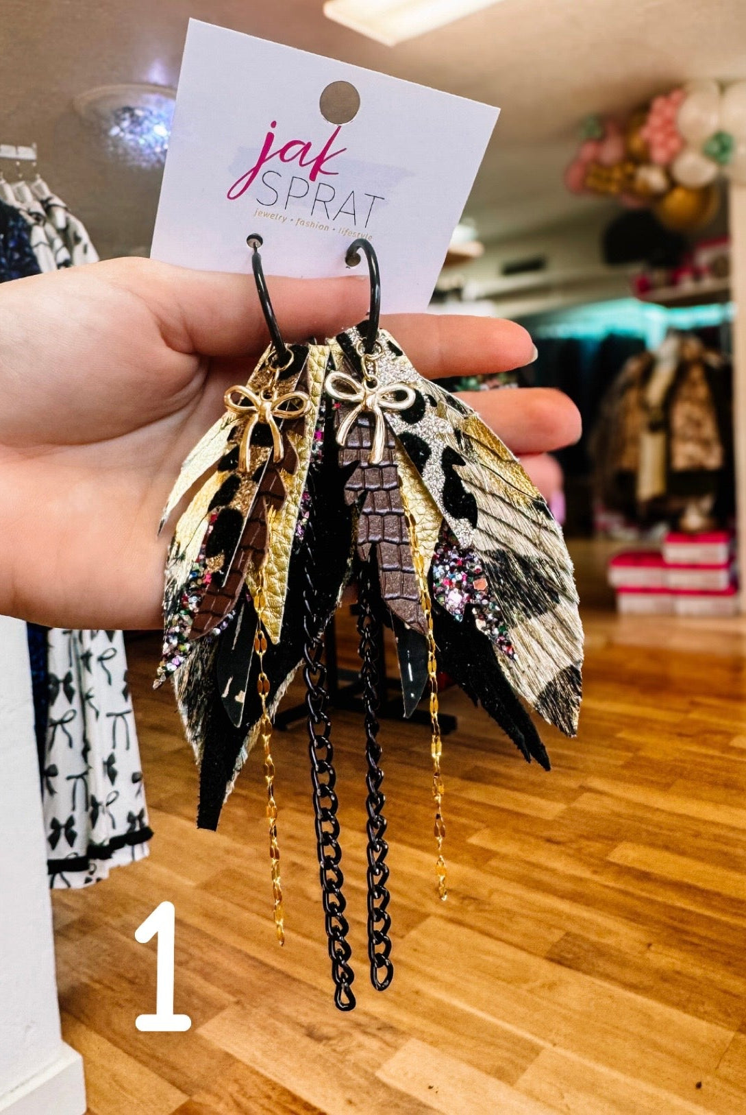 Jak Sprat Black & Bold Collection: Mini Mic Drop Dangles-Earrings-Dear Me Southern Boutique, located in DeRidder, Louisiana