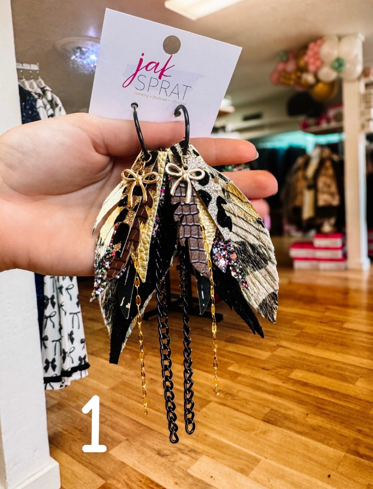 Jak Sprat Black & Bold Collection: Mini Mic Drop Dangles-Earrings-Dear Me Southern Boutique, located in DeRidder, Louisiana