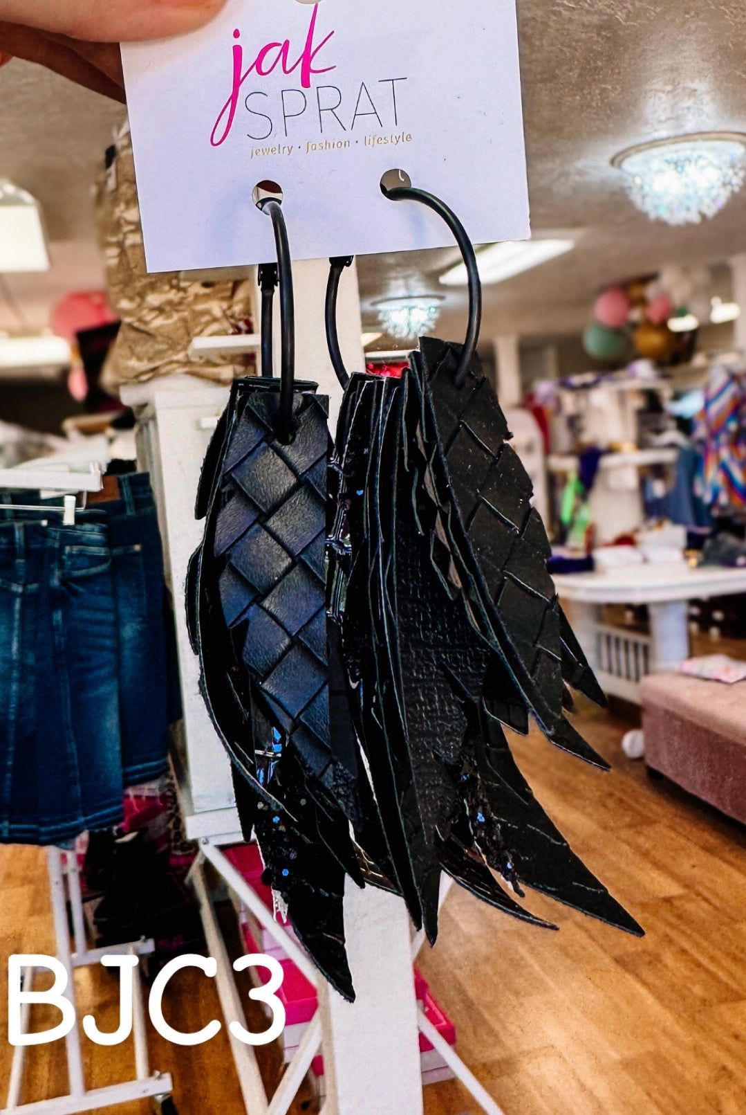 Jak Sprat Black Jak Collection: Fabulous Feather Dangles-Earrings-Dear Me Southern Boutique, located in DeRidder, Louisiana