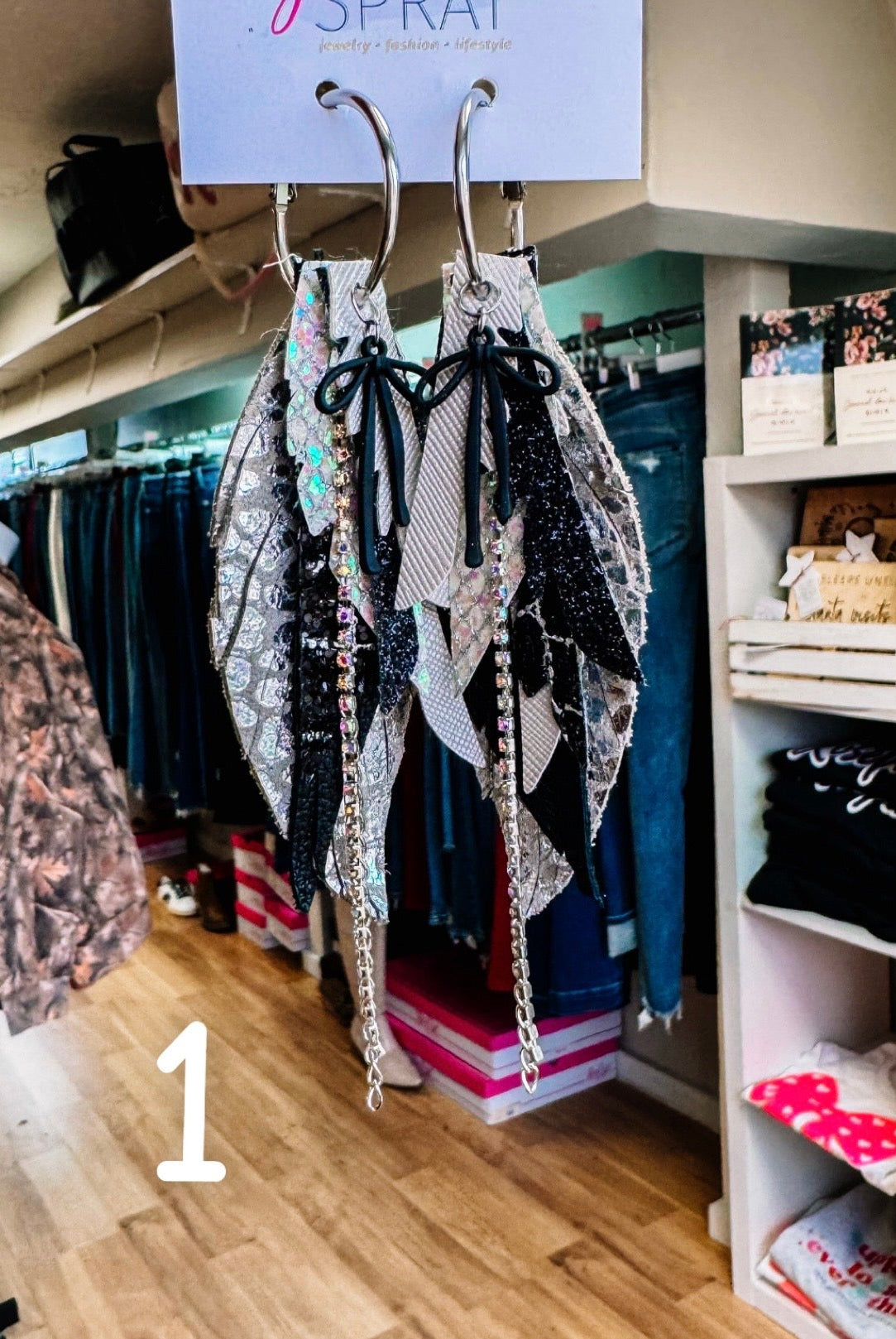 Jak Sprat Black, White & Checkered Collection: Mini Mic Drop Dangles-Earrings-Dear Me Southern Boutique, located in DeRidder, Louisiana