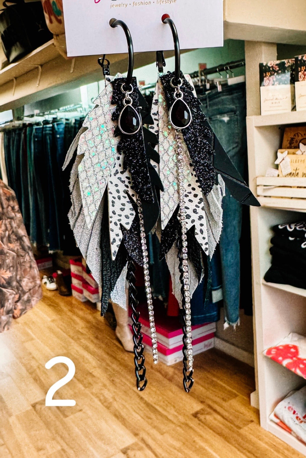 Jak Sprat Black, White & Checkered Collection: Mini Mic Drop Dangles-Earrings-Dear Me Southern Boutique, located in DeRidder, Louisiana