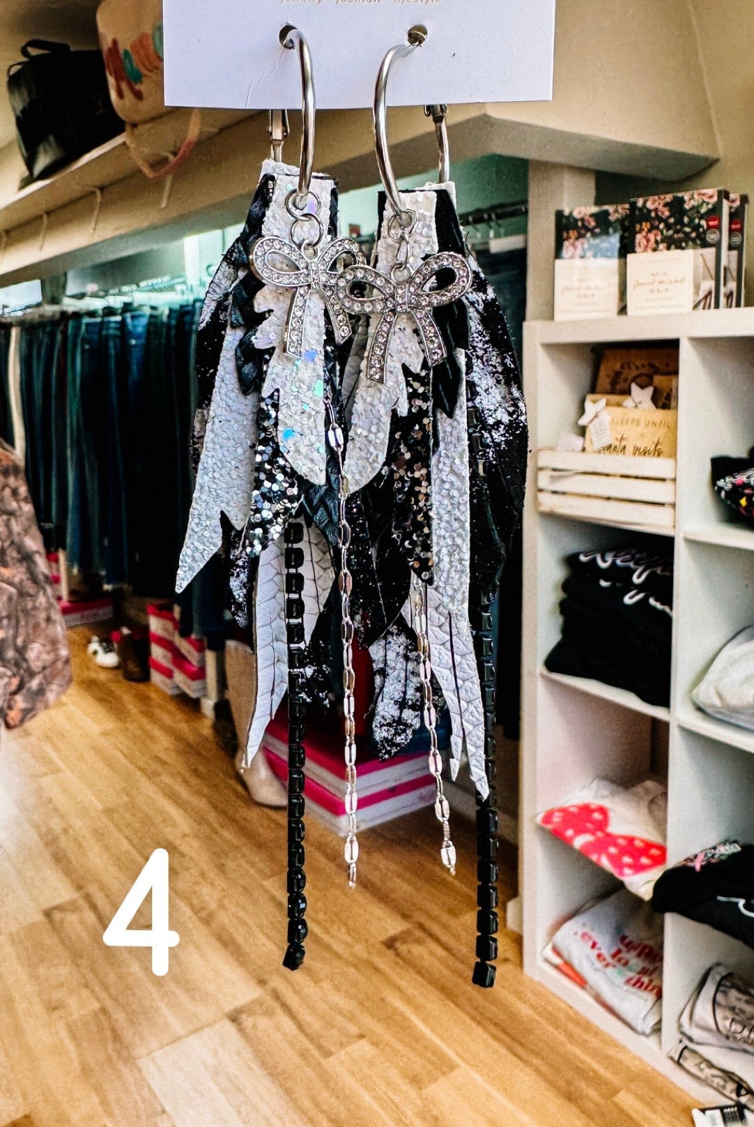 Jak Sprat Black, White & Checkered Collection: Mini Mic Drop Dangles-Earrings-Dear Me Southern Boutique, located in DeRidder, Louisiana