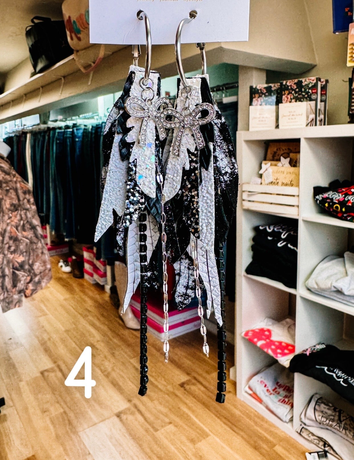 Jak Sprat Black, White & Checkered Collection: Mini Mic Drop Dangles-Earrings-Dear Me Southern Boutique, located in DeRidder, Louisiana