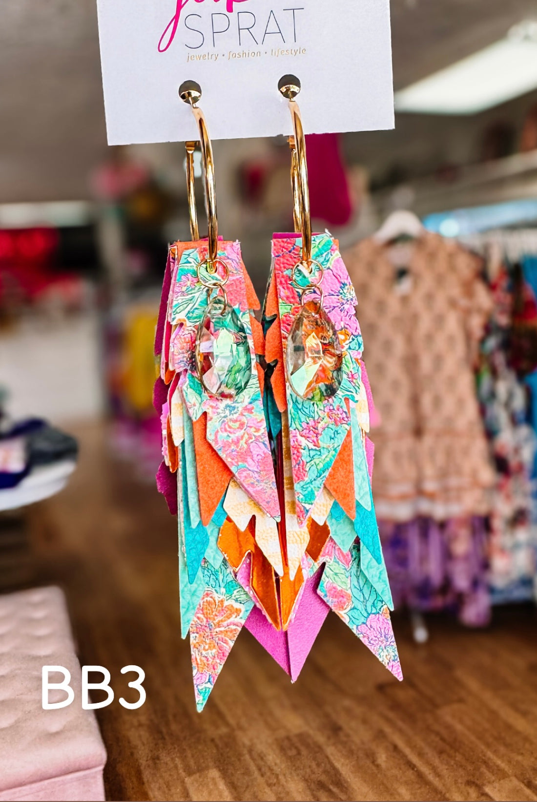 Jak Sprat Blooming Brights Collection: Charmed Fabulous Feather Dangles-Earrings-Dear Me Southern Boutique, located in DeRidder, Louisiana