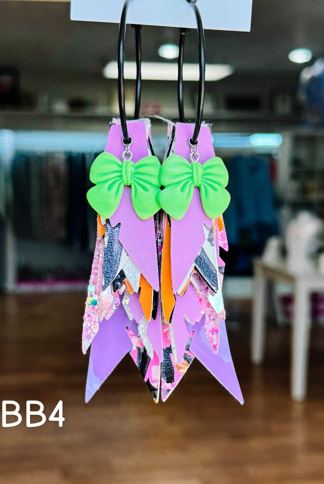 Jak Sprat Boos & Bows Collection: Charmed Fabulous Feather Dangles-Earrings-Dear Me Southern Boutique, located in DeRidder, Louisiana