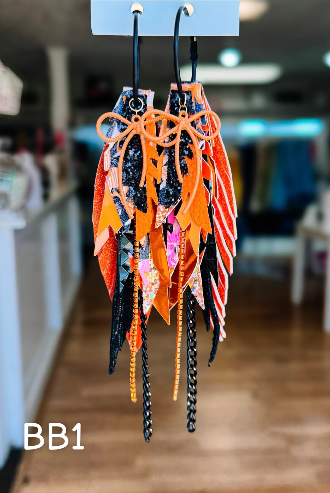 Jak Sprat Boos & Bows Collection: Medium Mic Drop Dangles-Earrings-Dear Me Southern Boutique, located in DeRidder, Louisiana