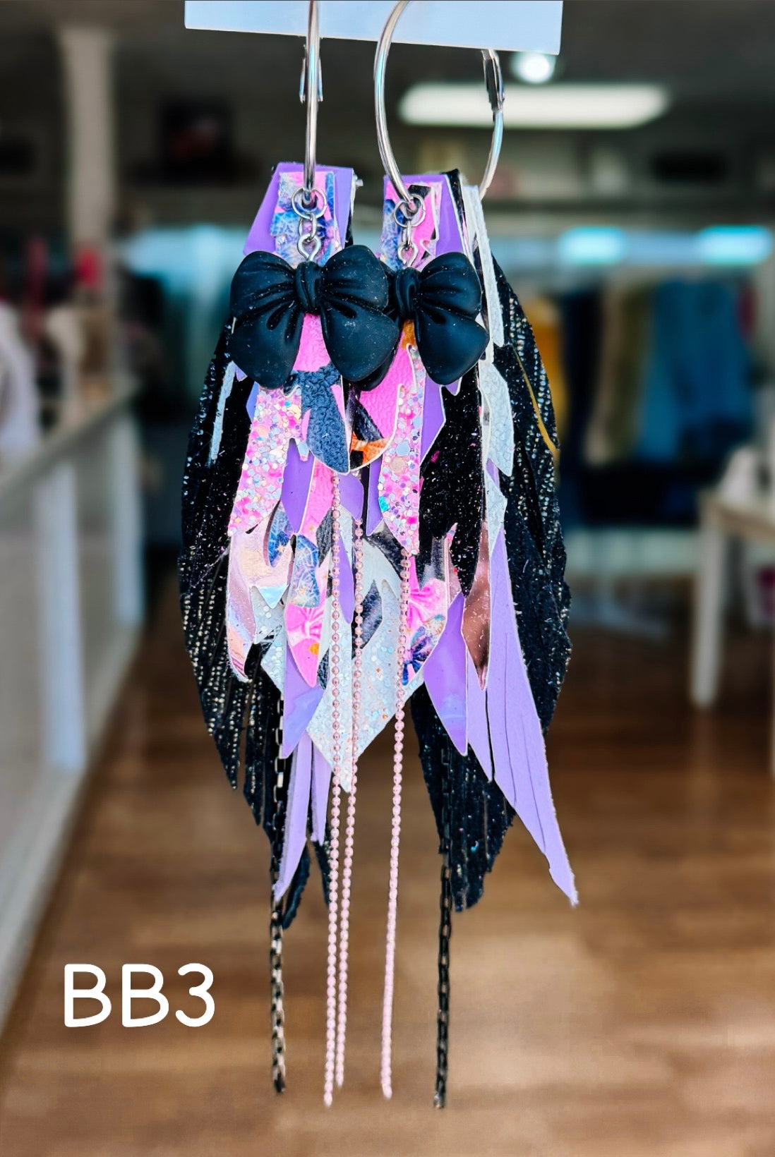 Jak Sprat Boos & Bows Collection: Medium Mic Drop Dangles-Earrings-Dear Me Southern Boutique, located in DeRidder, Louisiana
