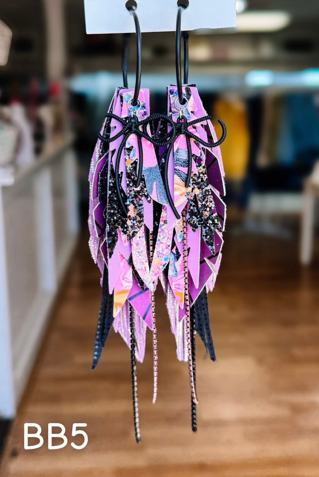 Jak Sprat Boos & Bows Collection: Medium Mic Drop Dangles-Earrings-Dear Me Southern Boutique, located in DeRidder, Louisiana