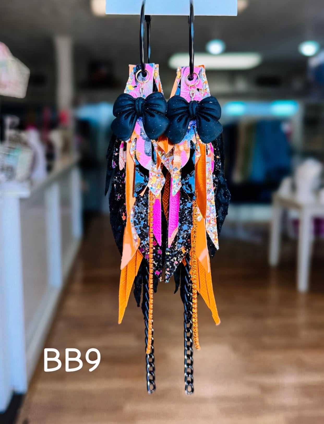 Jak Sprat Boos & Bows Collection: Medium Mic Drop Dangles-Earrings-Dear Me Southern Boutique, located in DeRidder, Louisiana