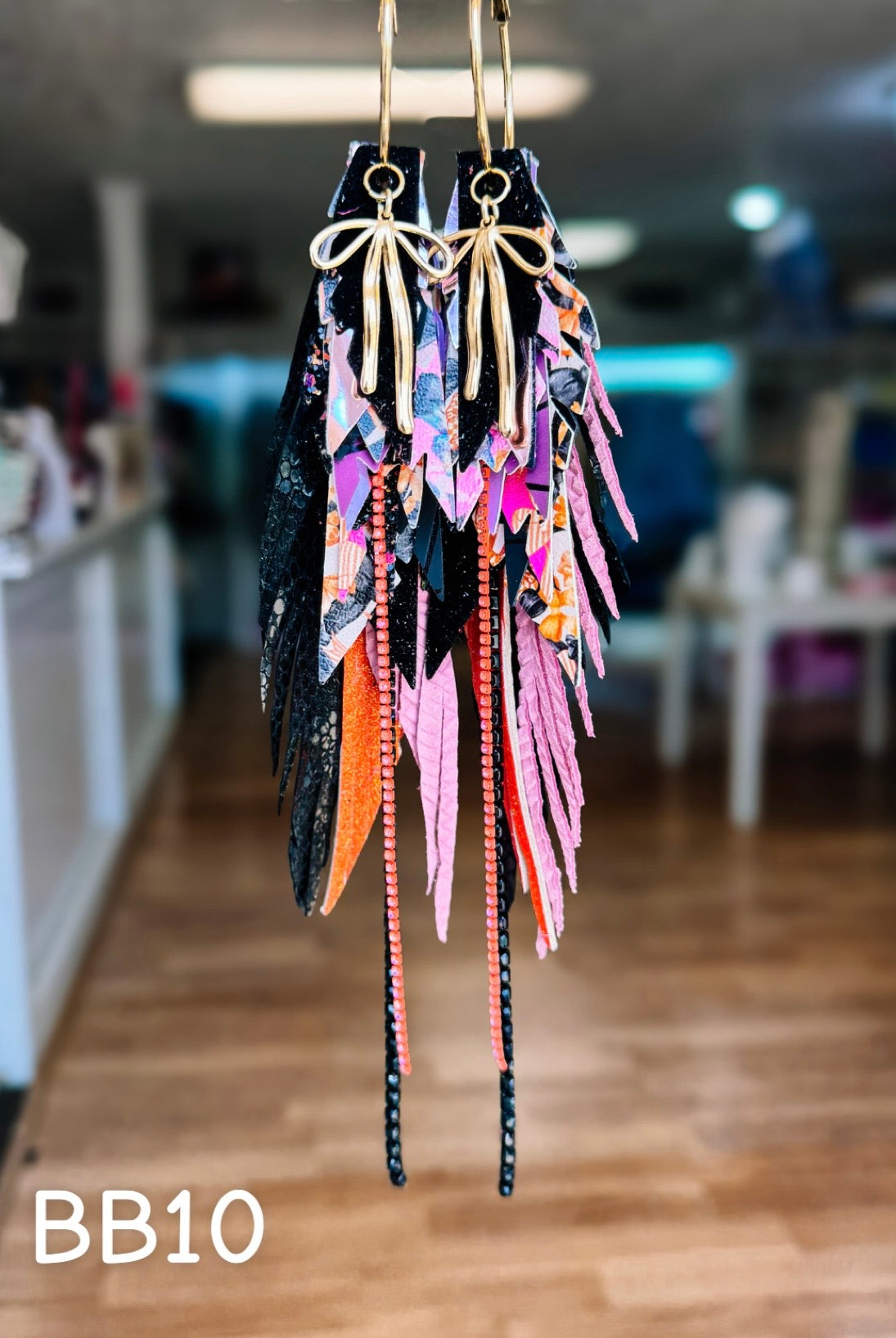 Jak Sprat Boos & Bows Collection: Mega Mic Drop Dangles-Earrings-Dear Me Southern Boutique, located in DeRidder, Louisiana