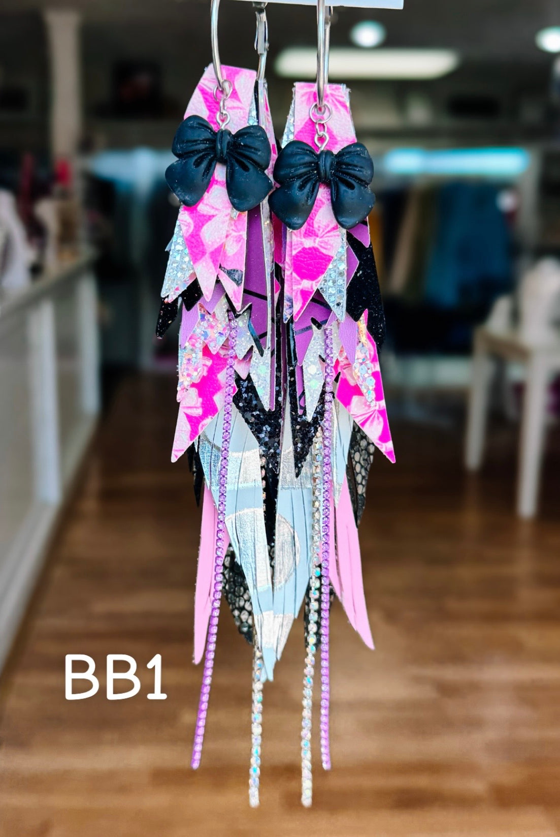 Jak Sprat Boos & Bows Collection: Mega Mic Drop Dangles-Earrings-Dear Me Southern Boutique, located in DeRidder, Louisiana