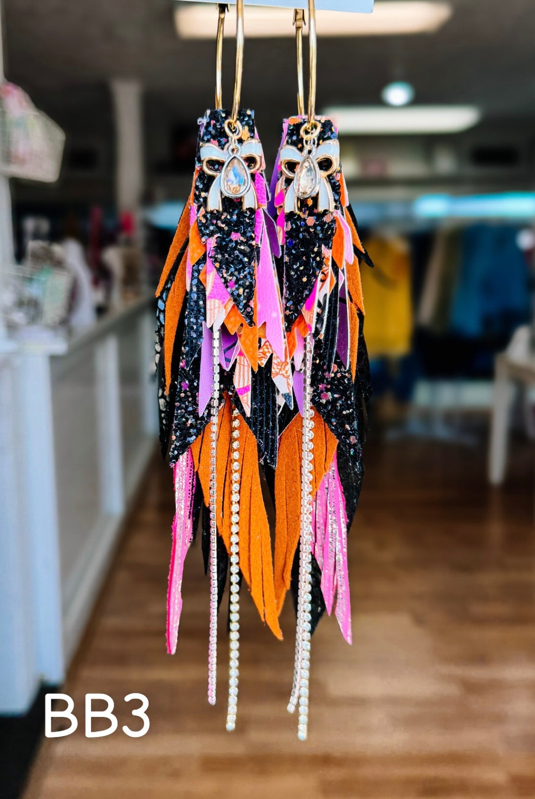 Jak Sprat Boos & Bows Collection: Mega Mic Drop Dangles-Earrings-Dear Me Southern Boutique, located in DeRidder, Louisiana