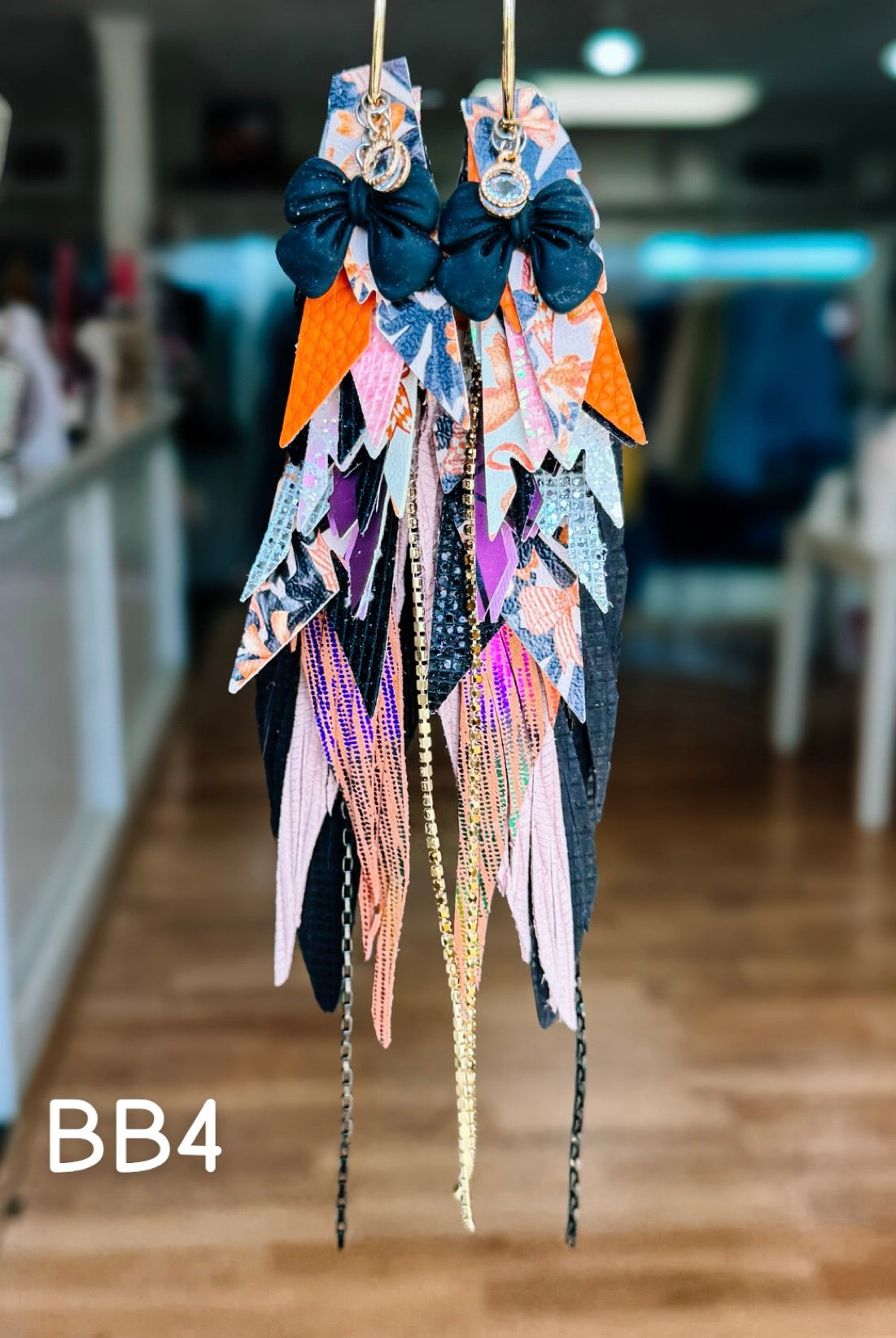 Jak Sprat Boos & Bows Collection: Mega Mic Drop Dangles-Earrings-Dear Me Southern Boutique, located in DeRidder, Louisiana