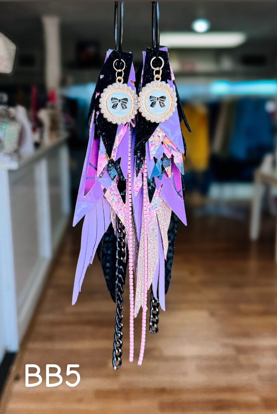 Jak Sprat Boos & Bows Collection: Mega Mic Drop Dangles-Earrings-Dear Me Southern Boutique, located in DeRidder, Louisiana