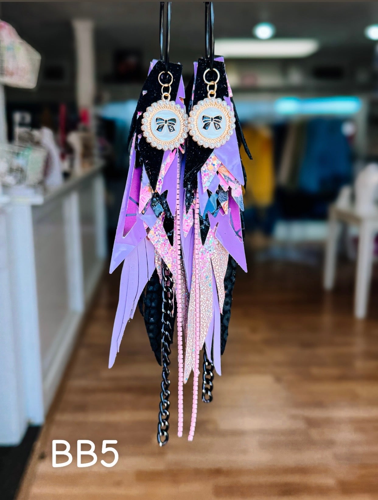Jak Sprat Boos & Bows Collection: Mega Mic Drop Dangles-Earrings-Dear Me Southern Boutique, located in DeRidder, Louisiana