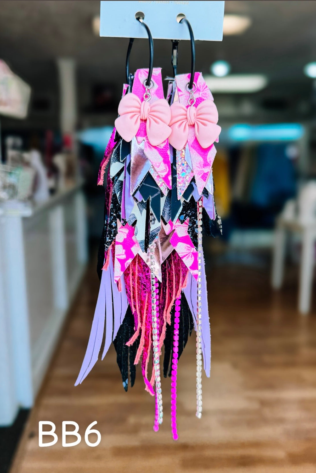 Jak Sprat Boos & Bows Collection: Mega Mic Drop Dangles-Earrings-Dear Me Southern Boutique, located in DeRidder, Louisiana