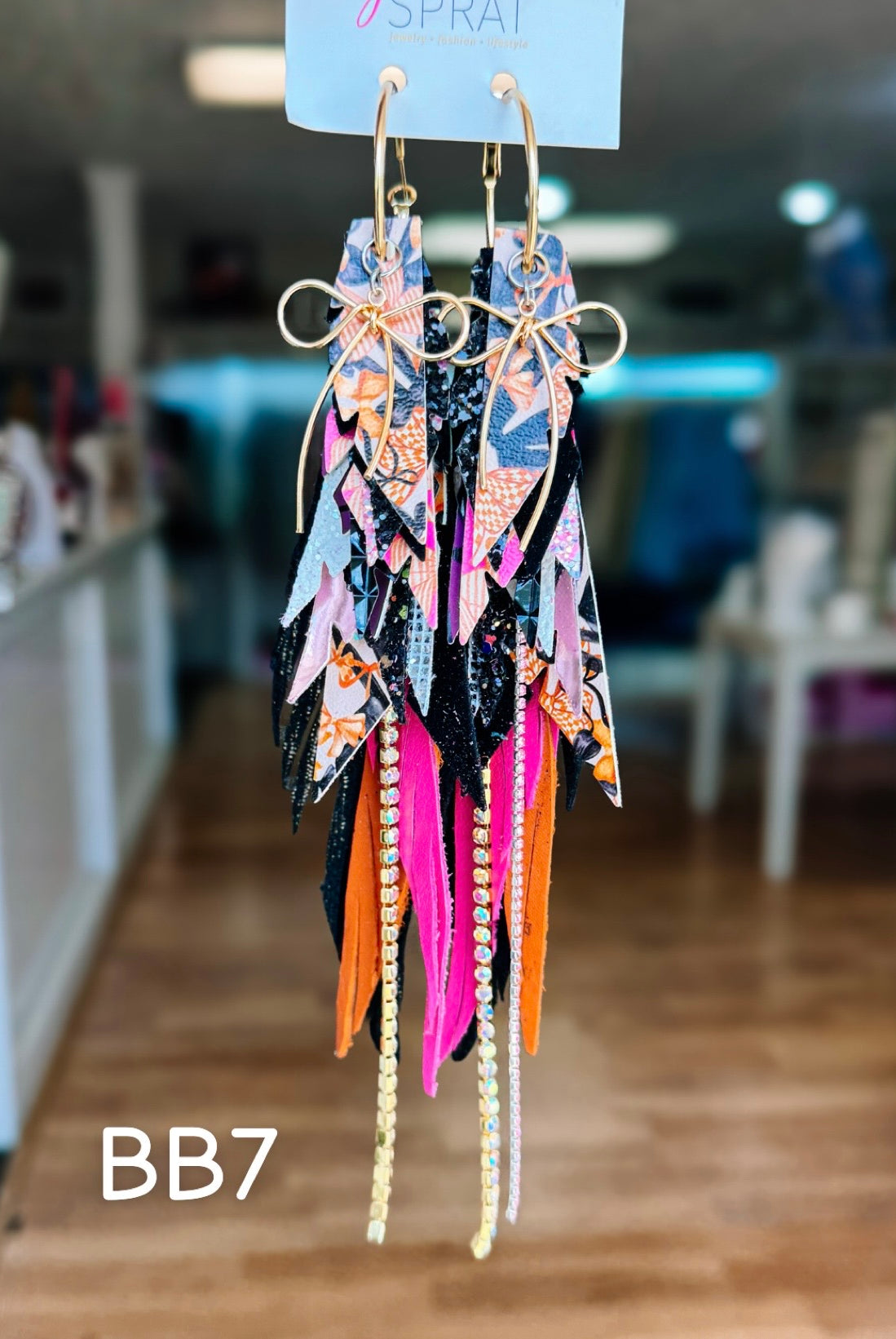 Jak Sprat Boos & Bows Collection: Mega Mic Drop Dangles-Earrings-Dear Me Southern Boutique, located in DeRidder, Louisiana