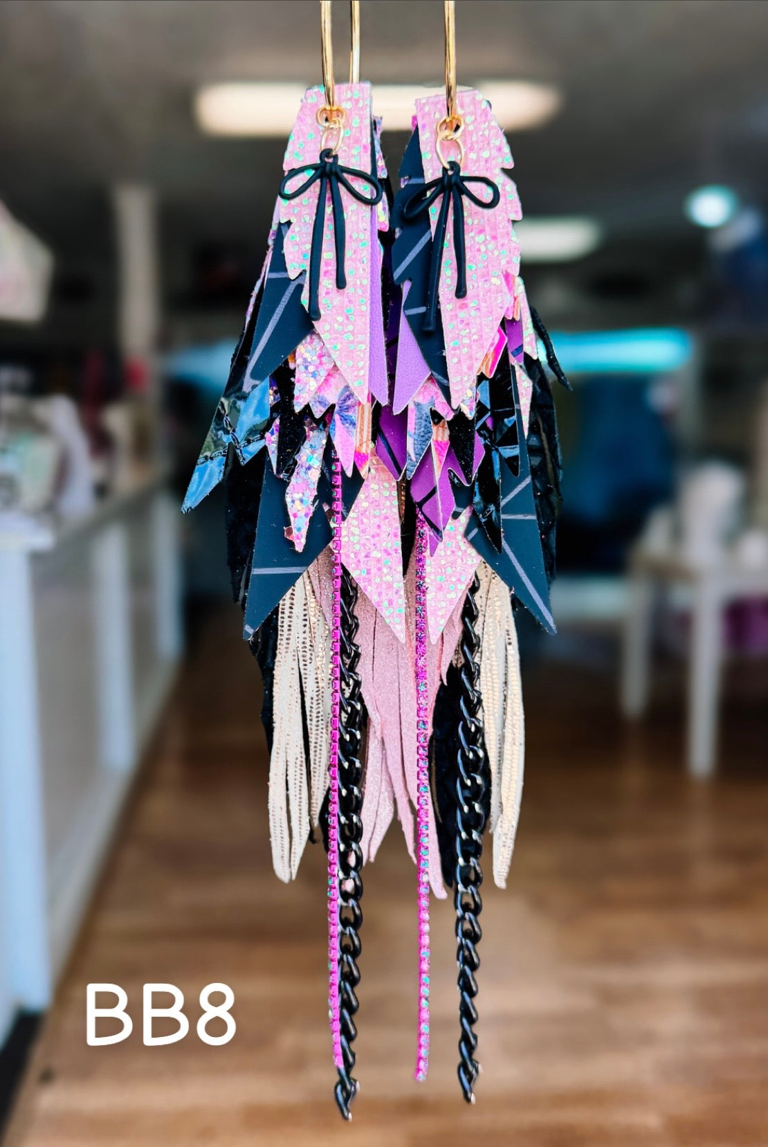 Jak Sprat Boos & Bows Collection: Mega Mic Drop Dangles-Earrings-Dear Me Southern Boutique, located in DeRidder, Louisiana