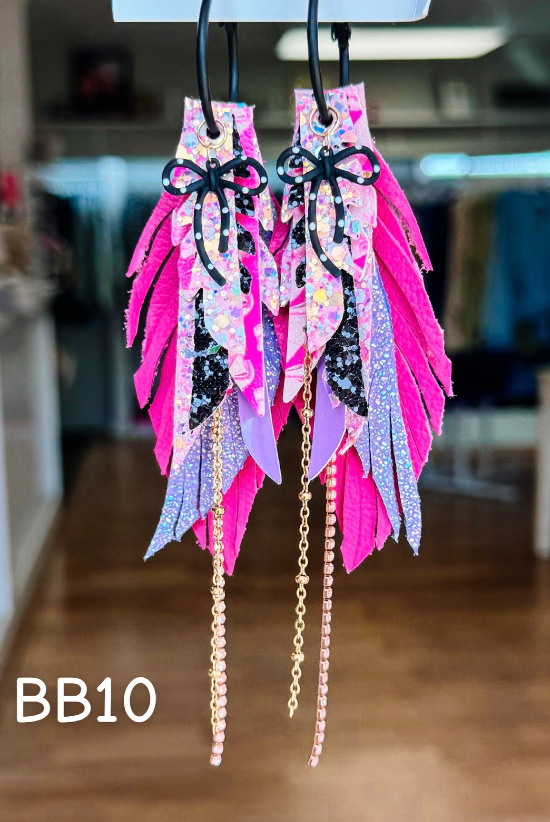 Jak Sprat Boos & Bows Collection: Mini Mic Drop Dangles-Earrings-Dear Me Southern Boutique, located in DeRidder, Louisiana