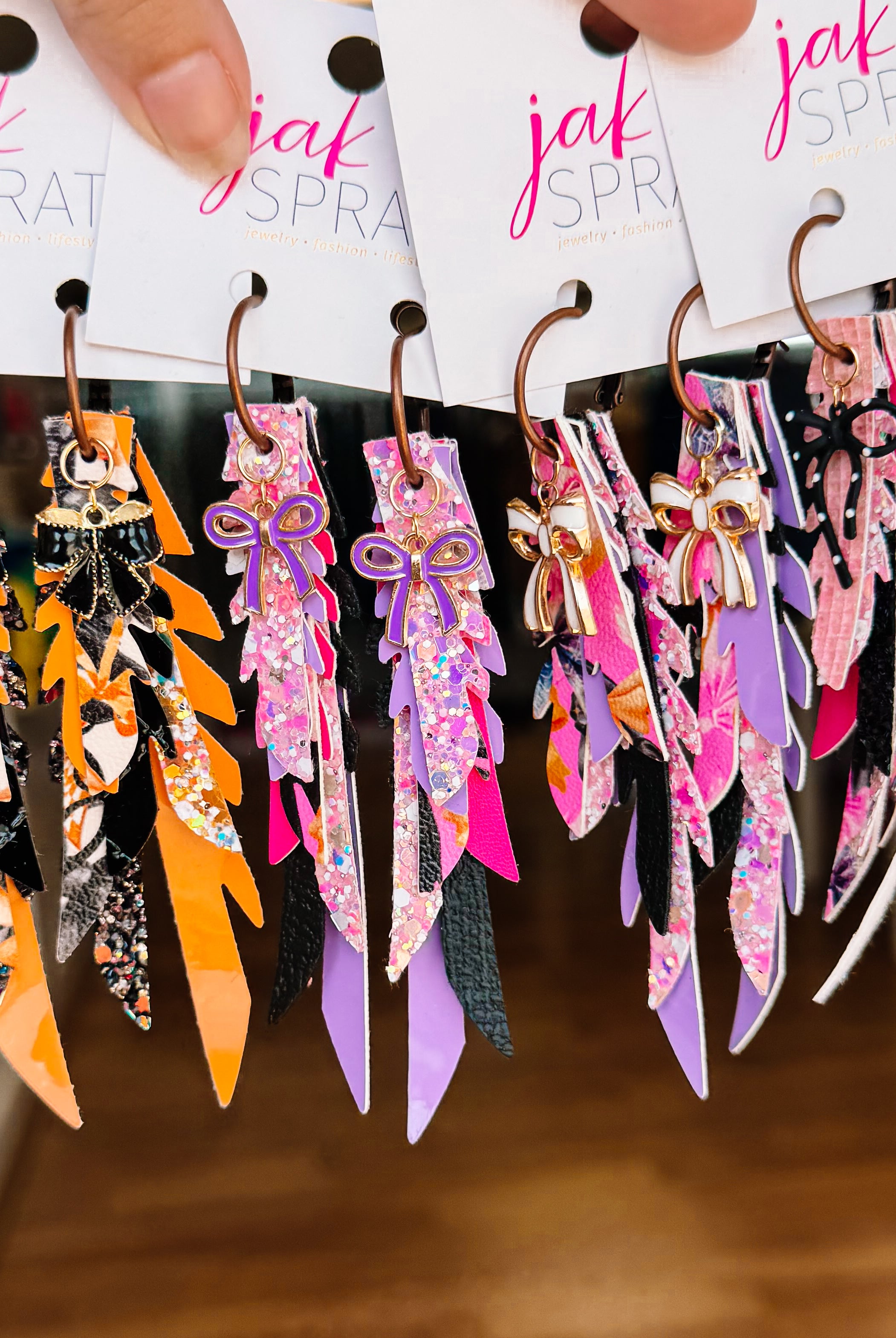 Jak Sprat Boos & Bows Collection: Thinny Thini Minis-Earrings-Dear Me Southern Boutique, located in DeRidder, Louisiana