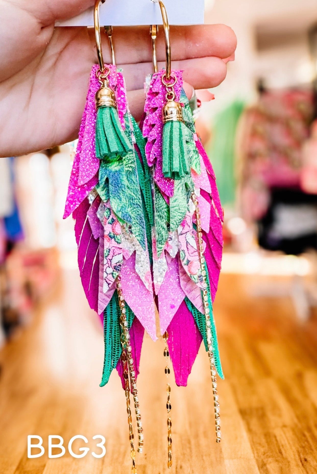 Jak Sprat Bubble Gum Grinchy Collection: Medium Mic Drop Dangles-Earrings-Dear Me Southern Boutique, located in DeRidder, Louisiana