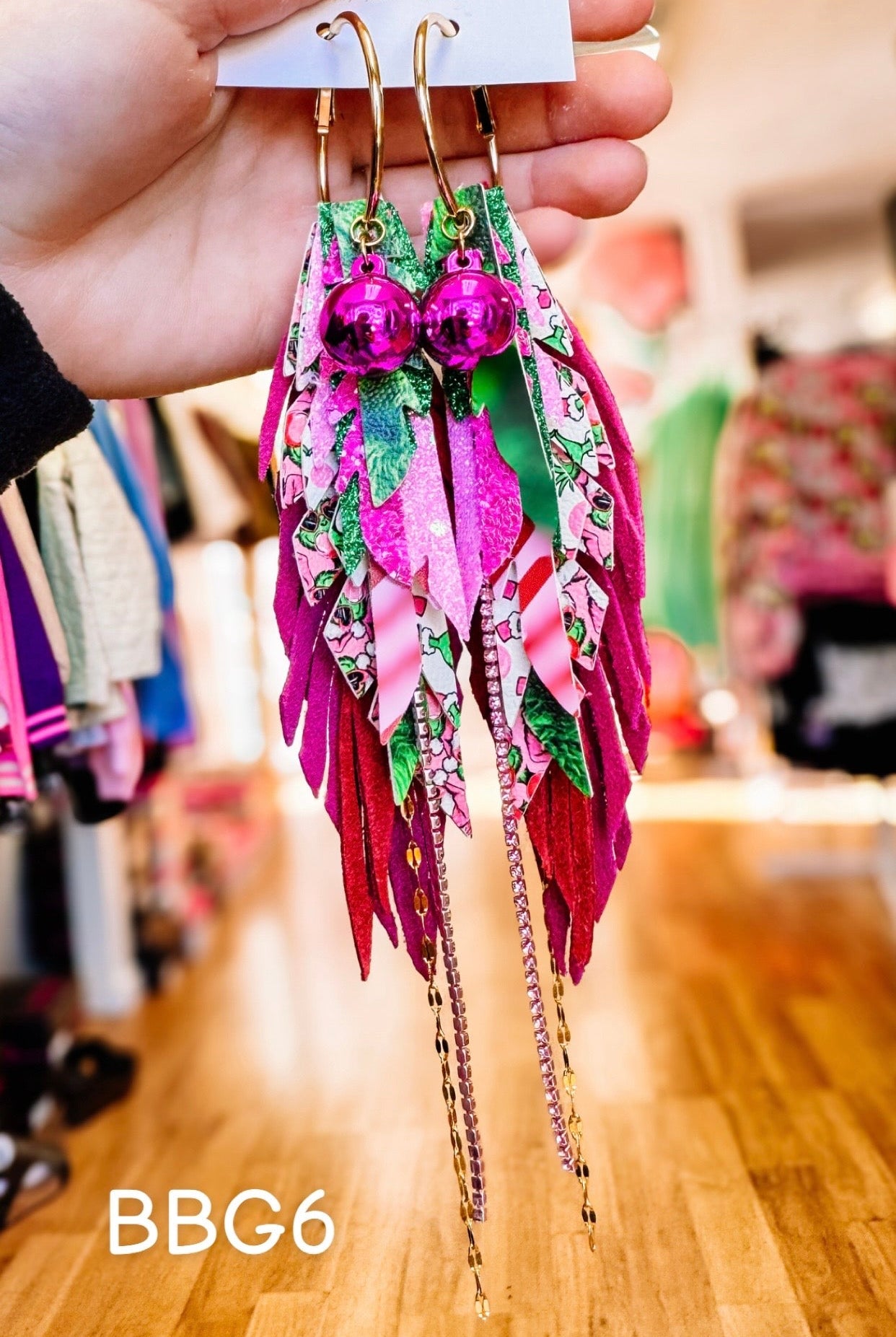 Jak Sprat Bubble Gum Grinchy Collection: Medium Mic Drop Dangles-Earrings-Dear Me Southern Boutique, located in DeRidder, Louisiana