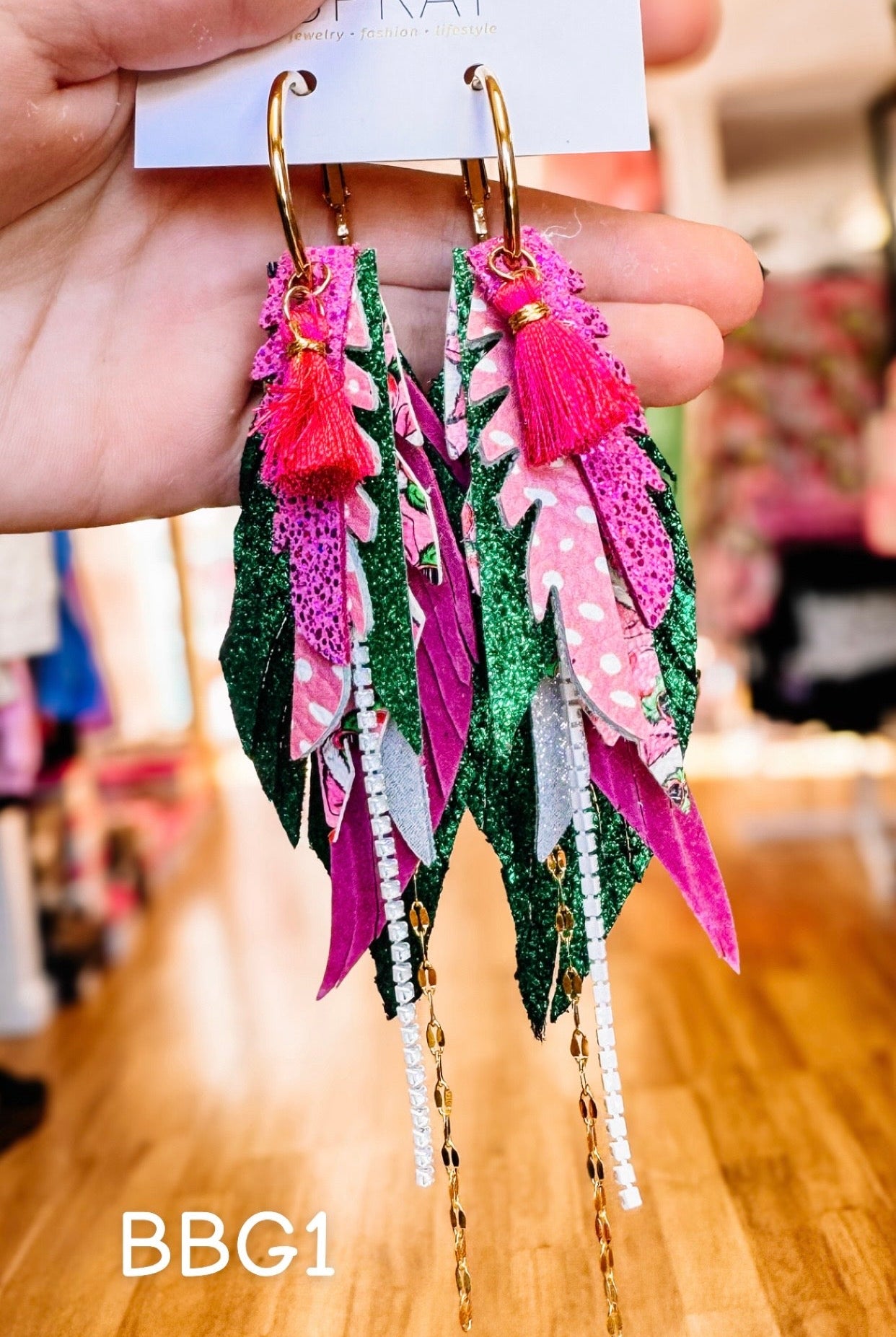Jak Sprat Bubble Gum Grinchy Collection: Mini Mic Drop Dangles-Earrings-Dear Me Southern Boutique, located in DeRidder, Louisiana