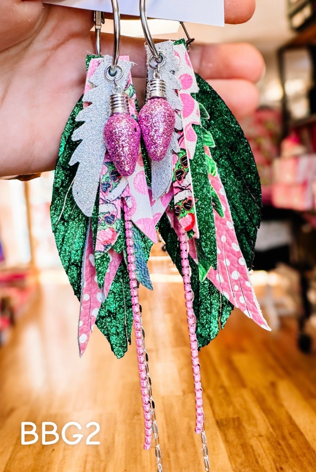 Jak Sprat Bubble Gum Grinchy Collection: Mini Mic Drop Dangles-Earrings-Dear Me Southern Boutique, located in DeRidder, Louisiana