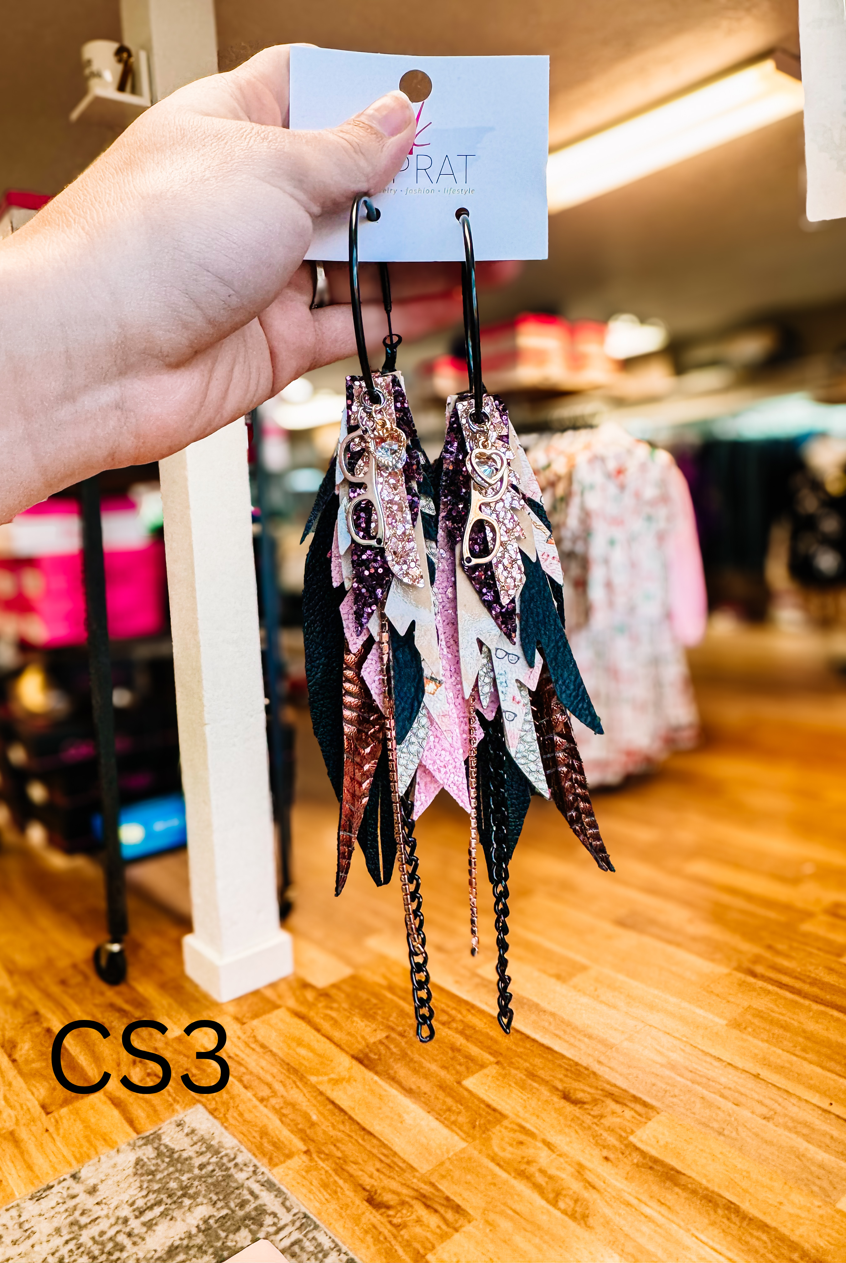 Jak Sprat Christmas Story Collection: Medium Mic Drop Dangles-Earrings-Dear Me Southern Boutique, located in DeRidder, Louisiana