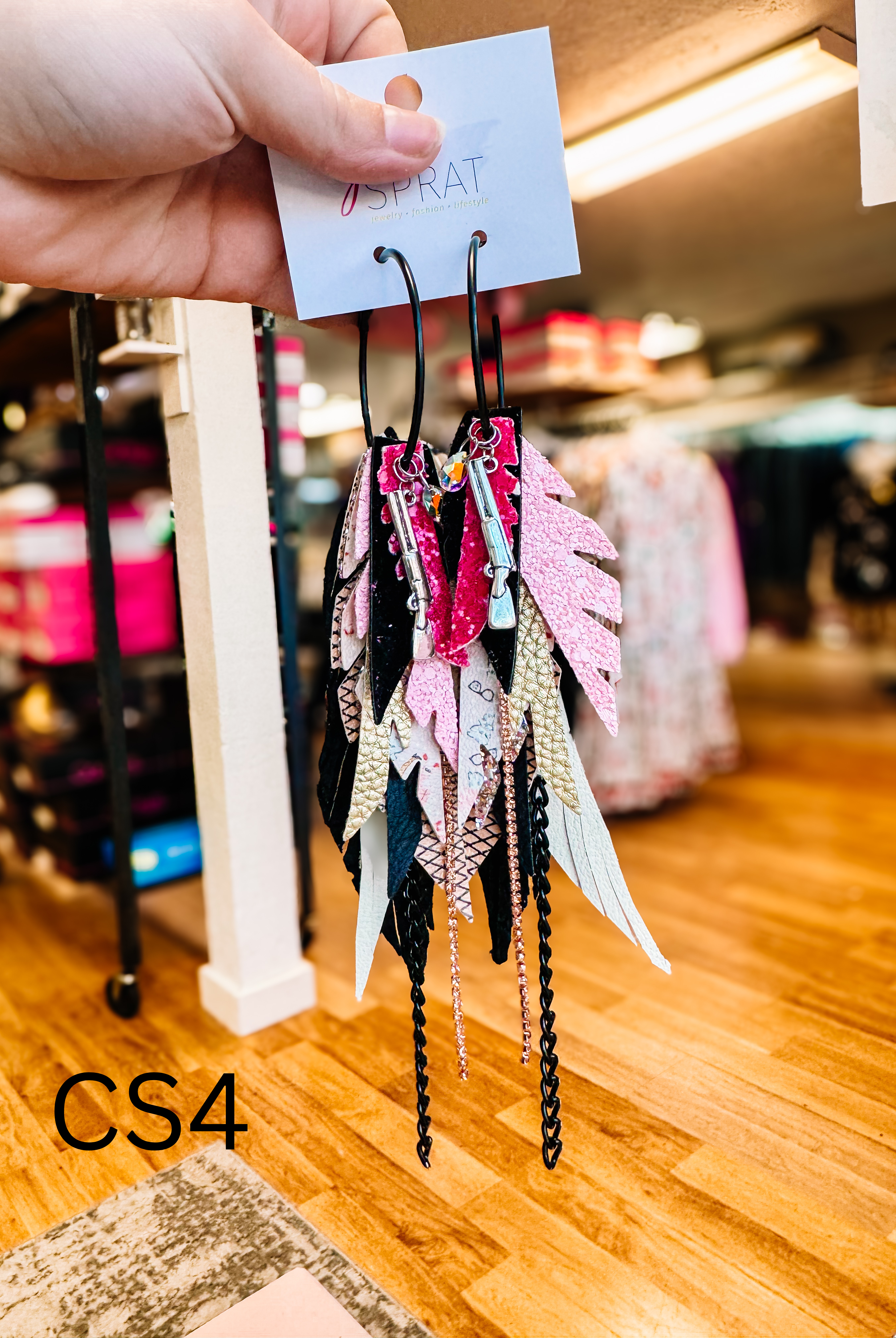 Jak Sprat Christmas Story Collection: Medium Mic Drop Dangles-Earrings-Dear Me Southern Boutique, located in DeRidder, Louisiana