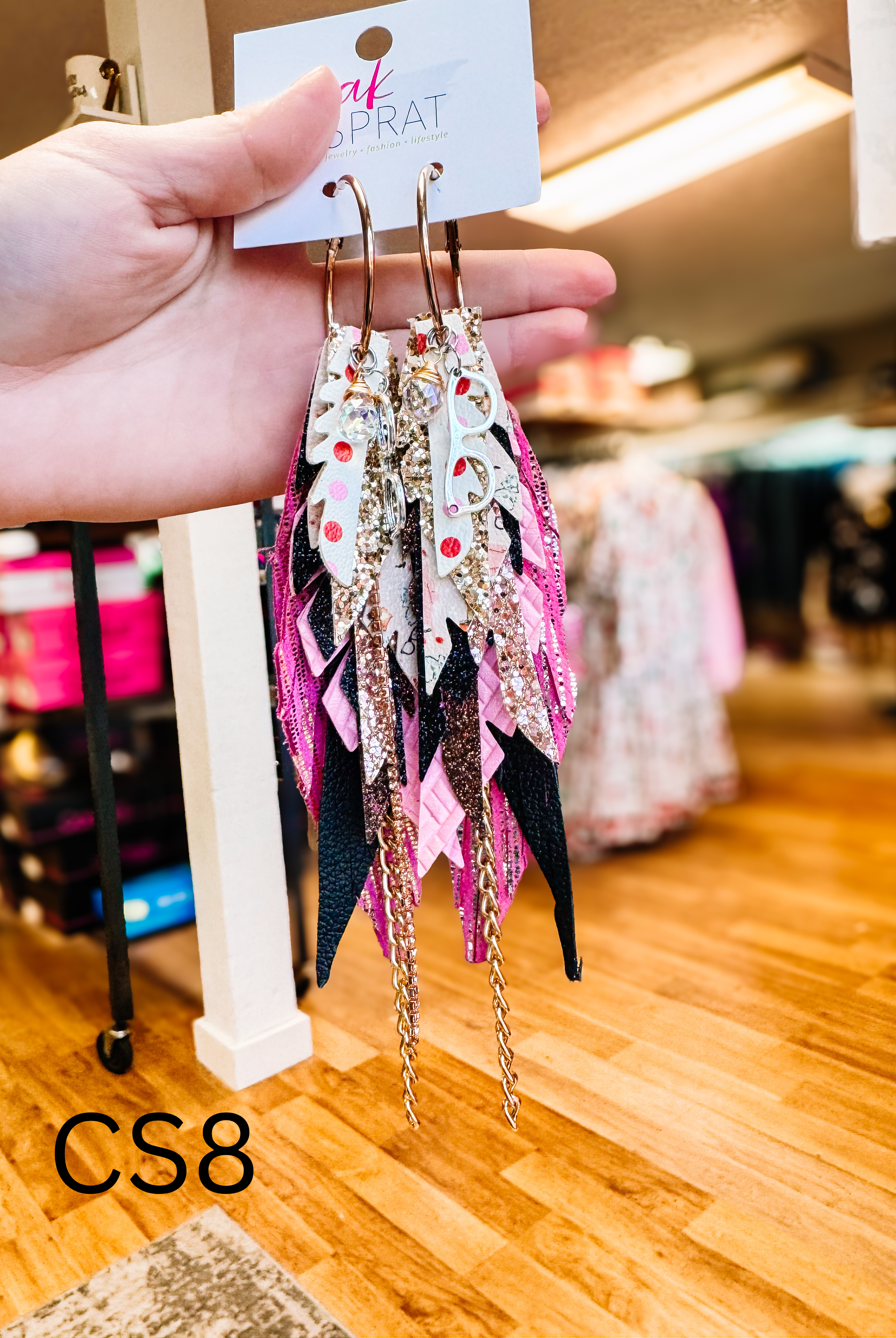 Jak Sprat Christmas Story Collection: Medium Mic Drop Dangles-Earrings-Dear Me Southern Boutique, located in DeRidder, Louisiana