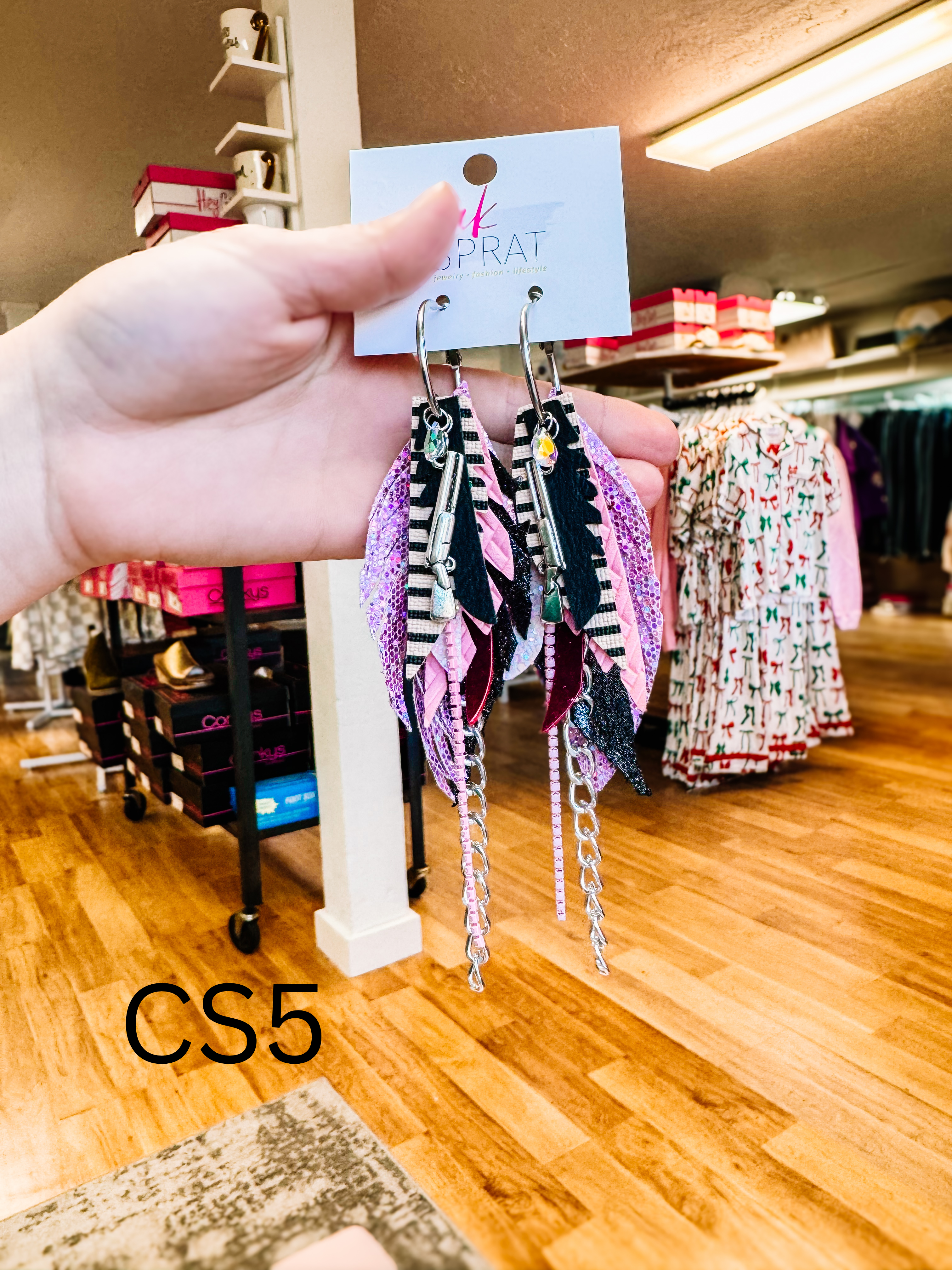 Jak Sprat Christmas Story Collection: Mini Mic Drop Dangles-Earrings-Dear Me Southern Boutique, located in DeRidder, Louisiana