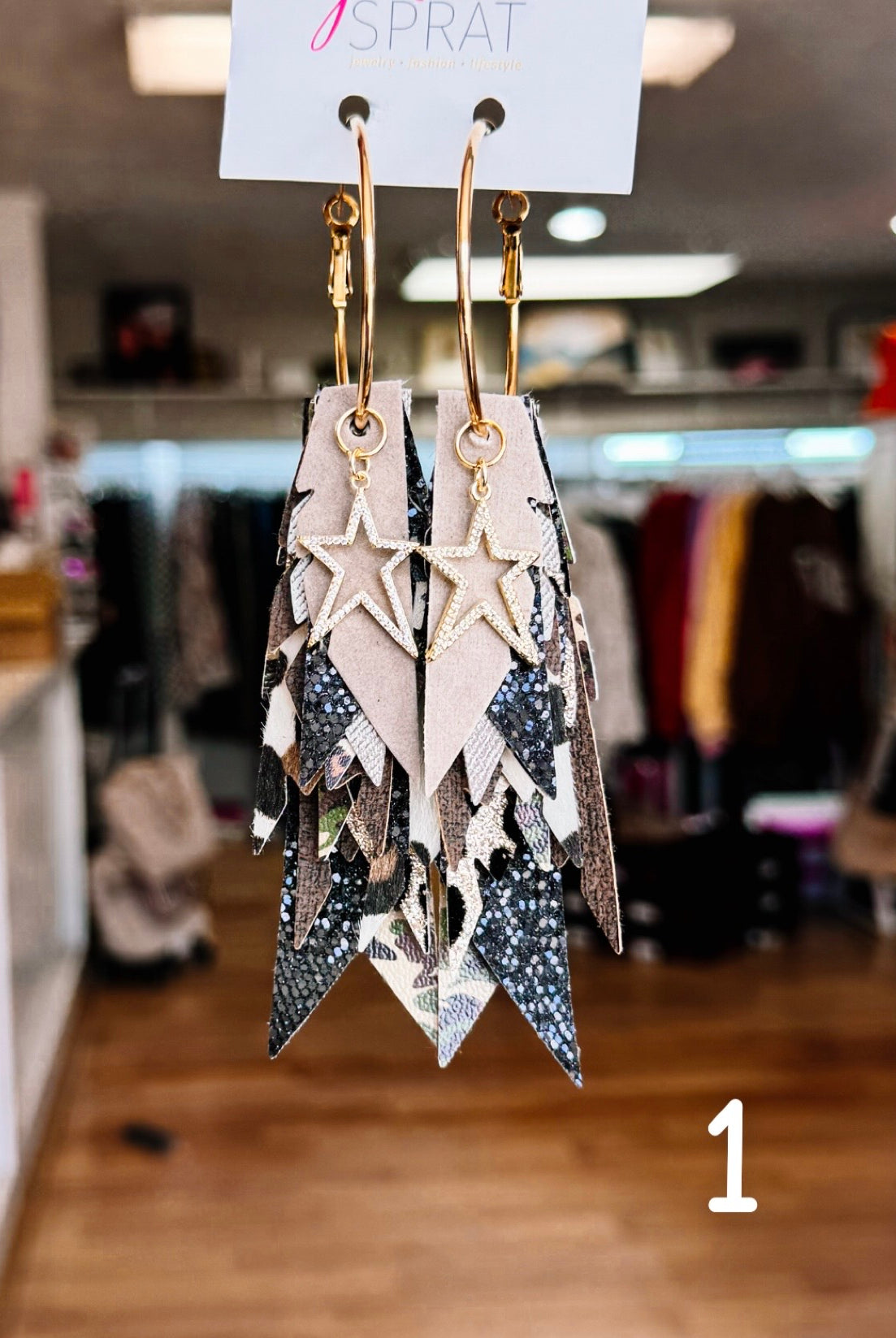 Jak Sprat Feral & Fabulous-Army Camo Collection: Charmed Fabulous Feather Dangles-Jewelry - Earrings-Dear Me Southern Boutique, located in DeRidder, Louisiana