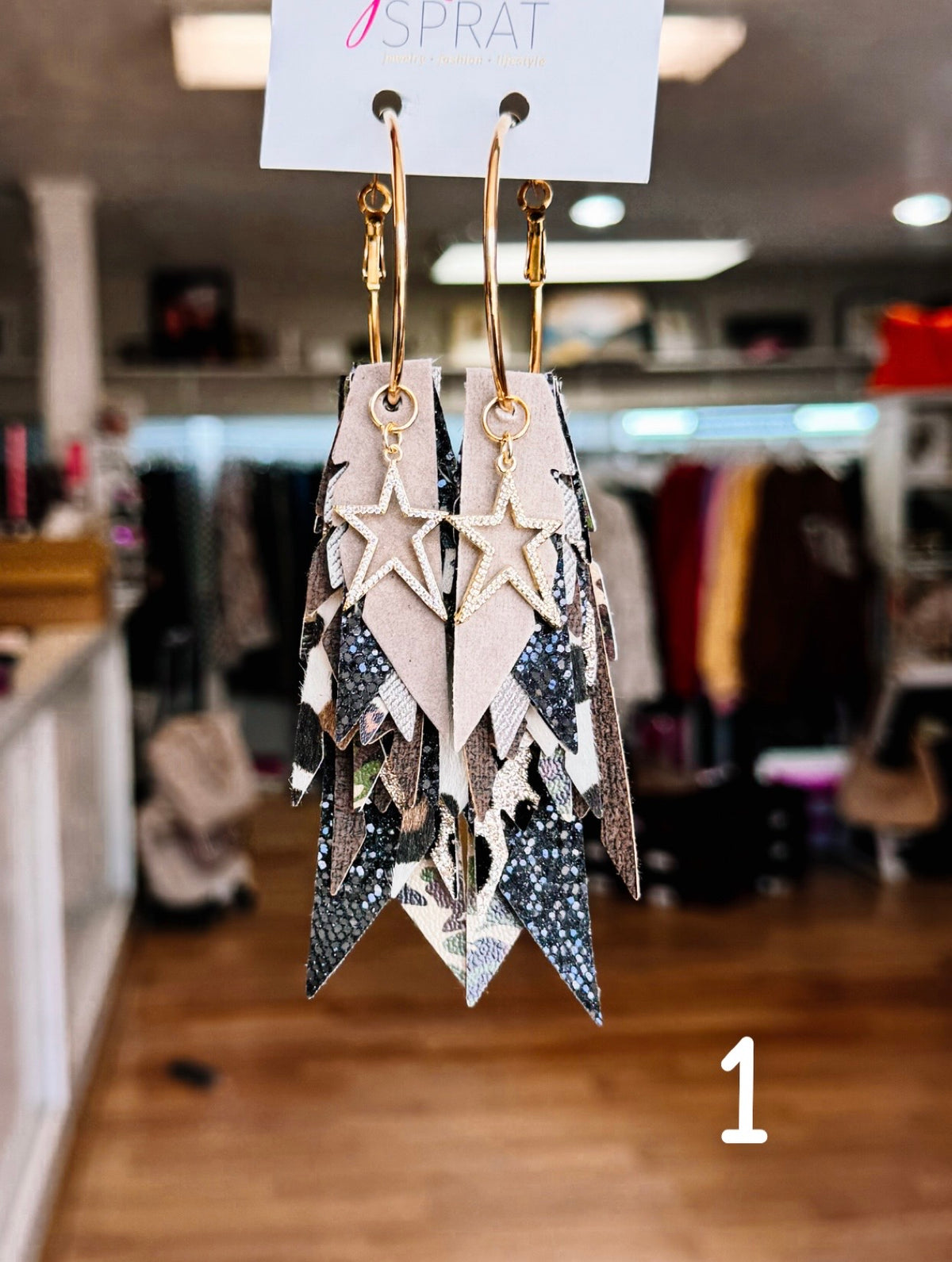 Jak Sprat Feral & Fabulous-Army Camo Collection: Charmed Fabulous Feather Dangles-Jewelry - Earrings-Dear Me Southern Boutique, located in DeRidder, Louisiana