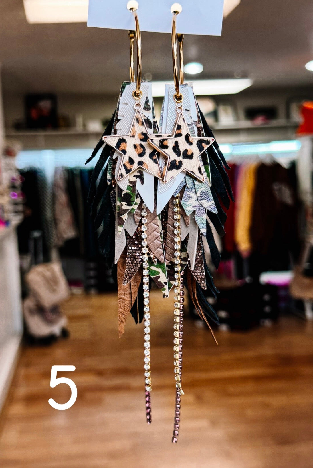 Jak Sprat Feral & Fabulous-Army Camo Collection: Medium Mic Drop Dangles-Jewelry - Earrings-Dear Me Southern Boutique, located in DeRidder, Louisiana