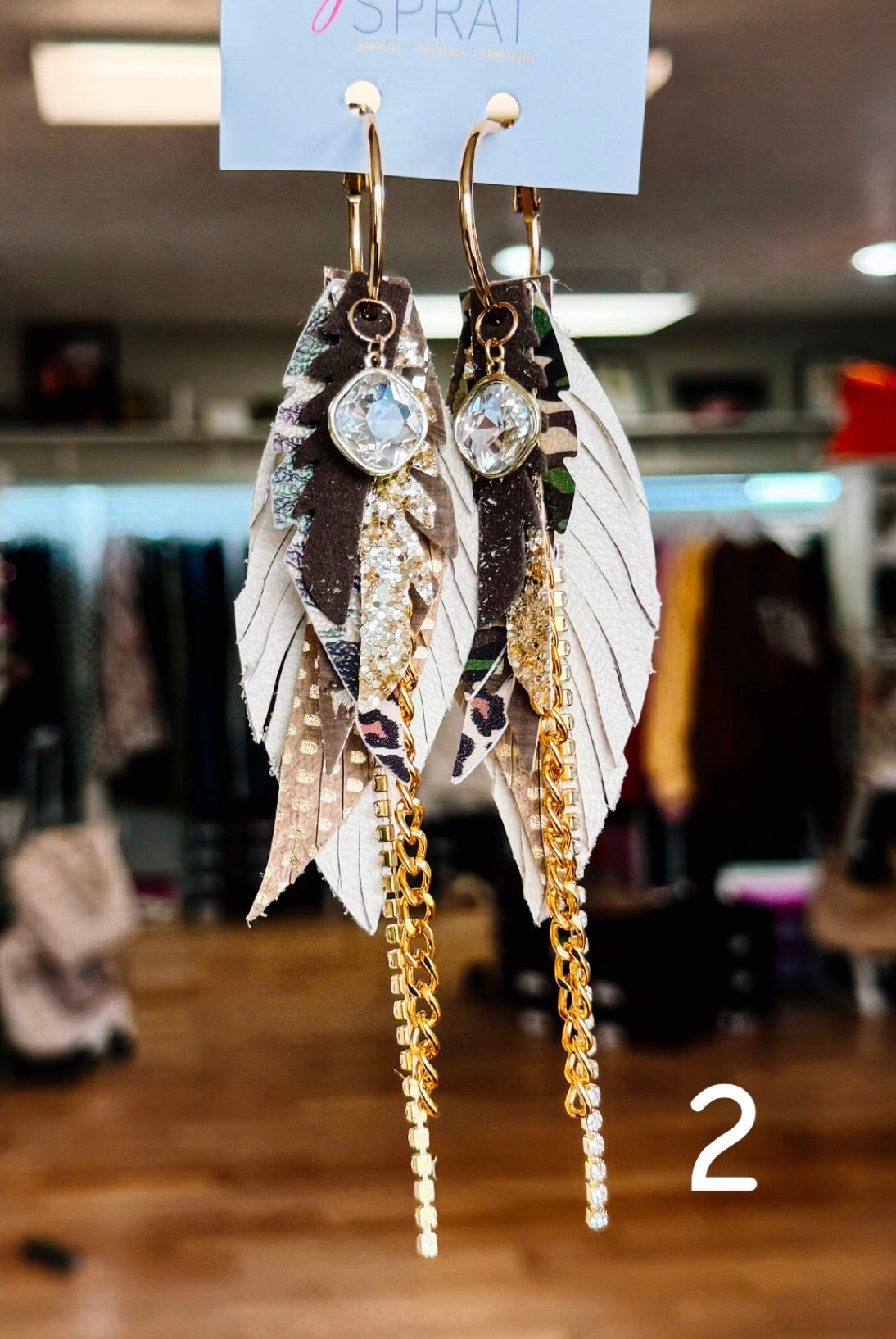 Jak Sprat Feral & Fabulous-Army Camo Collection: Mini Mic Drop Dangles-Jewelry - Earrings-Dear Me Southern Boutique, located in DeRidder, Louisiana